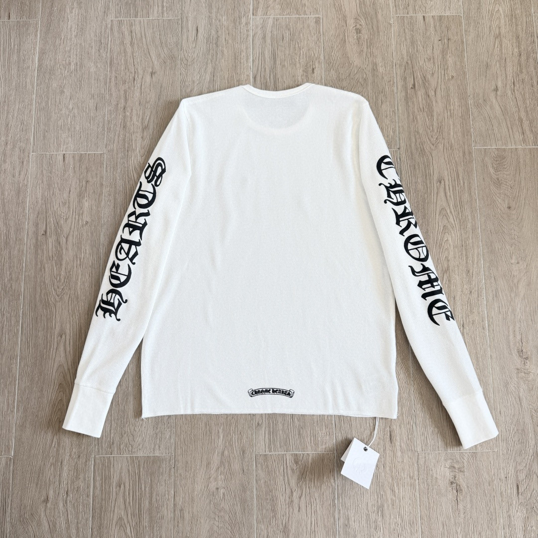 Chrome Hearts 克罗心 华夫格 梵文长袖卫衣 T恤 套头 白色 黑色  灰色 A5 