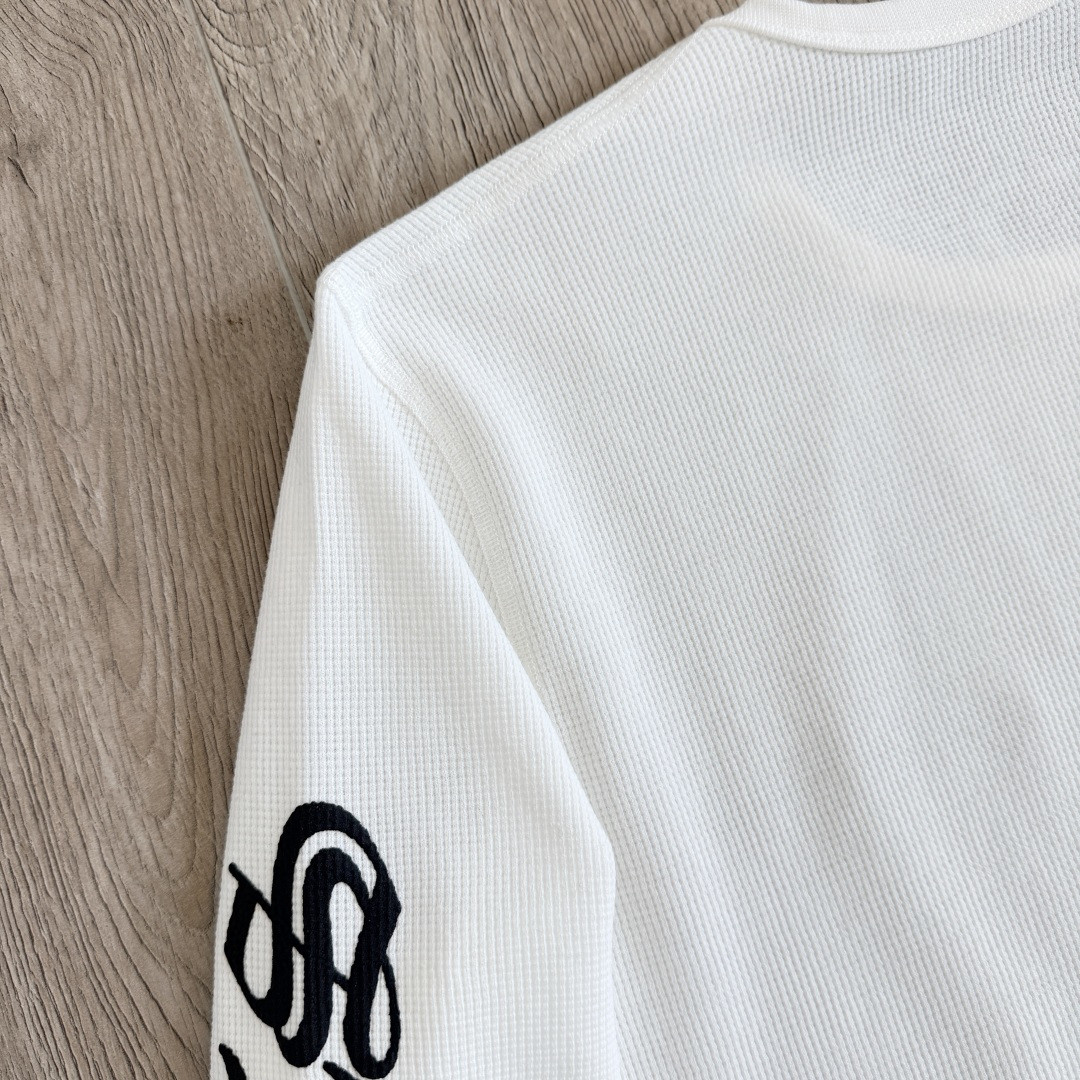 Chrome Hearts 克罗心 华夫格 梵文长袖卫衣 T恤 套头 白色 黑色  灰色 A5 