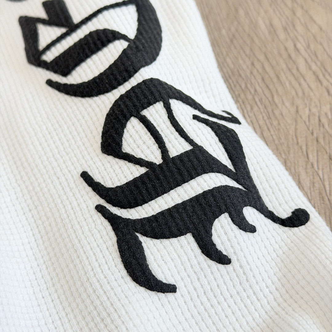 Chrome Hearts 克罗心 华夫格 梵文长袖卫衣 T恤 套头 白色 黑色  灰色 A5 