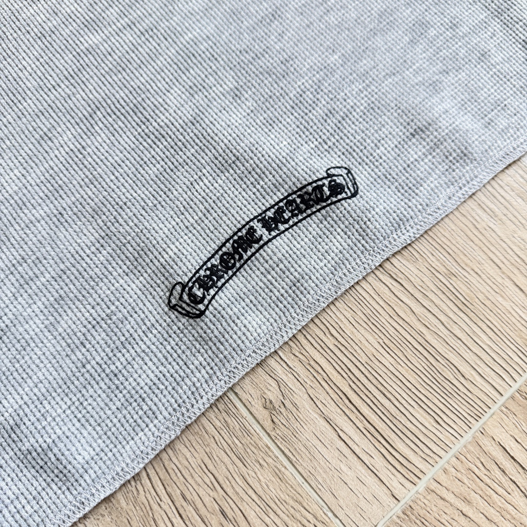 Chrome Hearts 克罗心 华夫格 梵文长袖卫衣 T恤 套头 白色 黑色  灰色 A5 