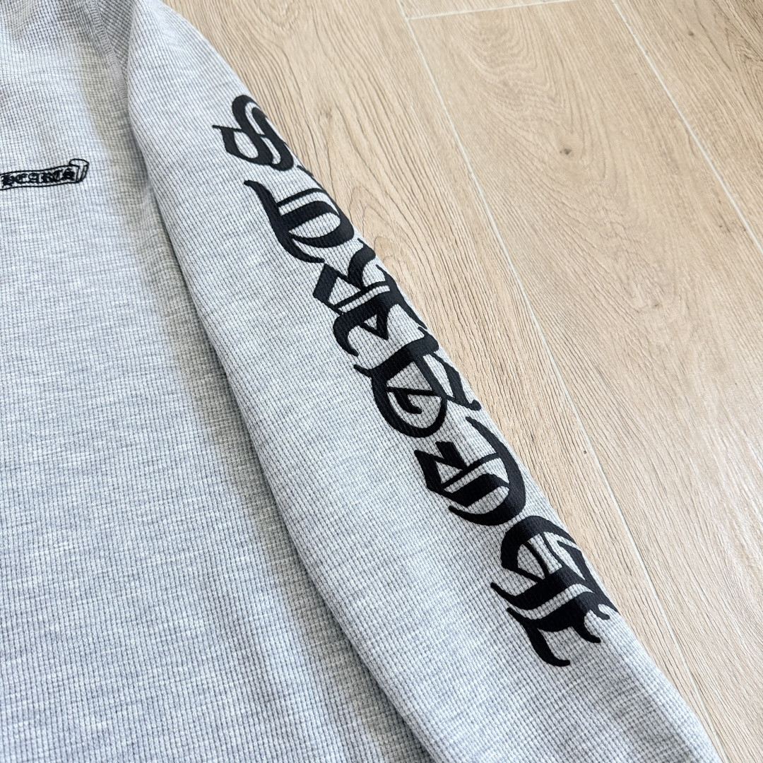 Chrome Hearts 克罗心 华夫格 梵文长袖卫衣 T恤 套头 白色 黑色  灰色 A5 