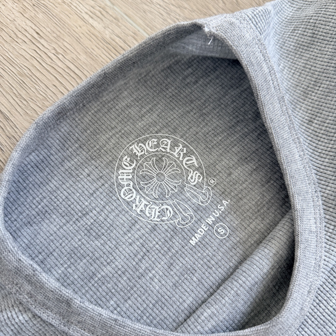 Chrome Hearts 克罗心 华夫格 梵文长袖卫衣 T恤 套头 白色 黑色  灰色 A5 