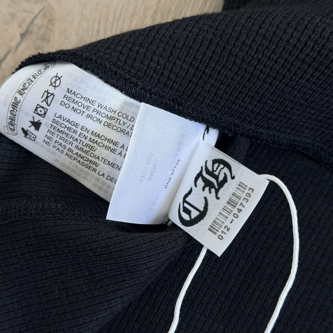 Chrome Hearts 克罗心 华夫格 梵文长袖卫衣 T恤 套头 白色 黑色  灰色 A5 