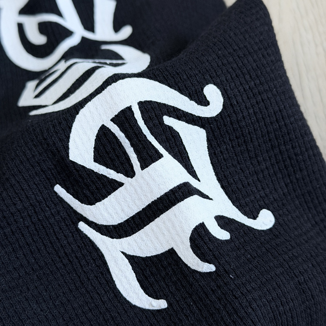 Chrome Hearts 克罗心 华夫格 梵文长袖卫衣 T恤 套头 白色 黑色  灰色 A5 