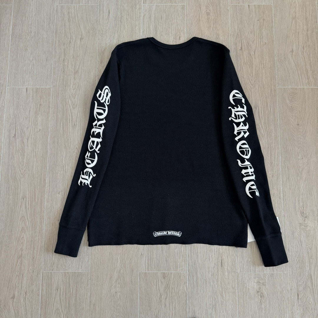 Chrome Hearts 克罗心 华夫格 梵文长袖卫衣 T恤 套头 白色 黑色  灰色 A5 