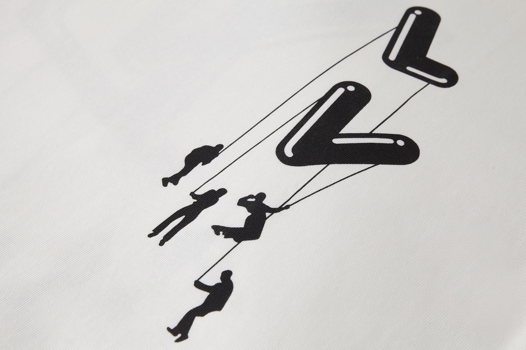 LOUIS VUITTON 伞兵图案印花 短袖 圆领 T 恤 上衣 夏款 白色 A0 1A8P8U