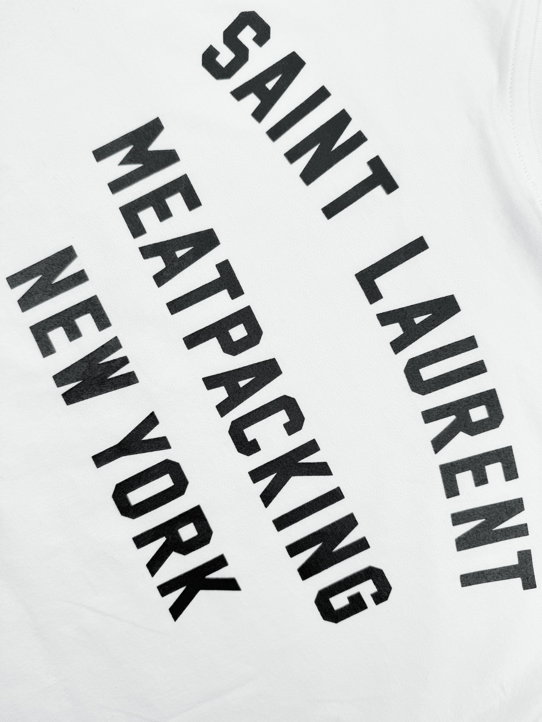 SAINT LAURENT YSL 圣罗兰纽约系列印花圆领短袖 T恤 夏款 白色 黑色 A0