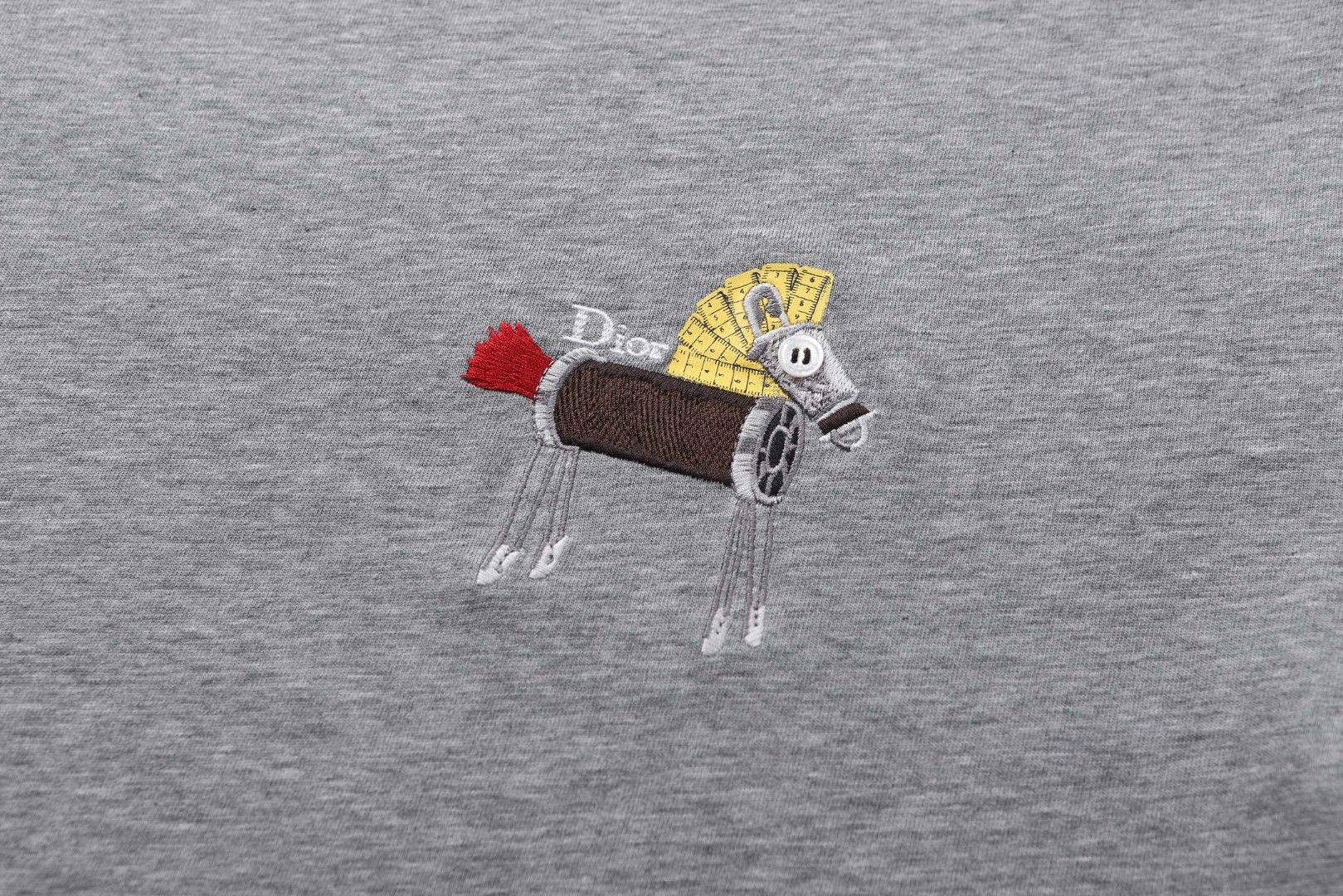 DIOR 迪奥 小马刺绣短袖 T恤 夏季 白色 灰色 A0 683J624A0677-C089