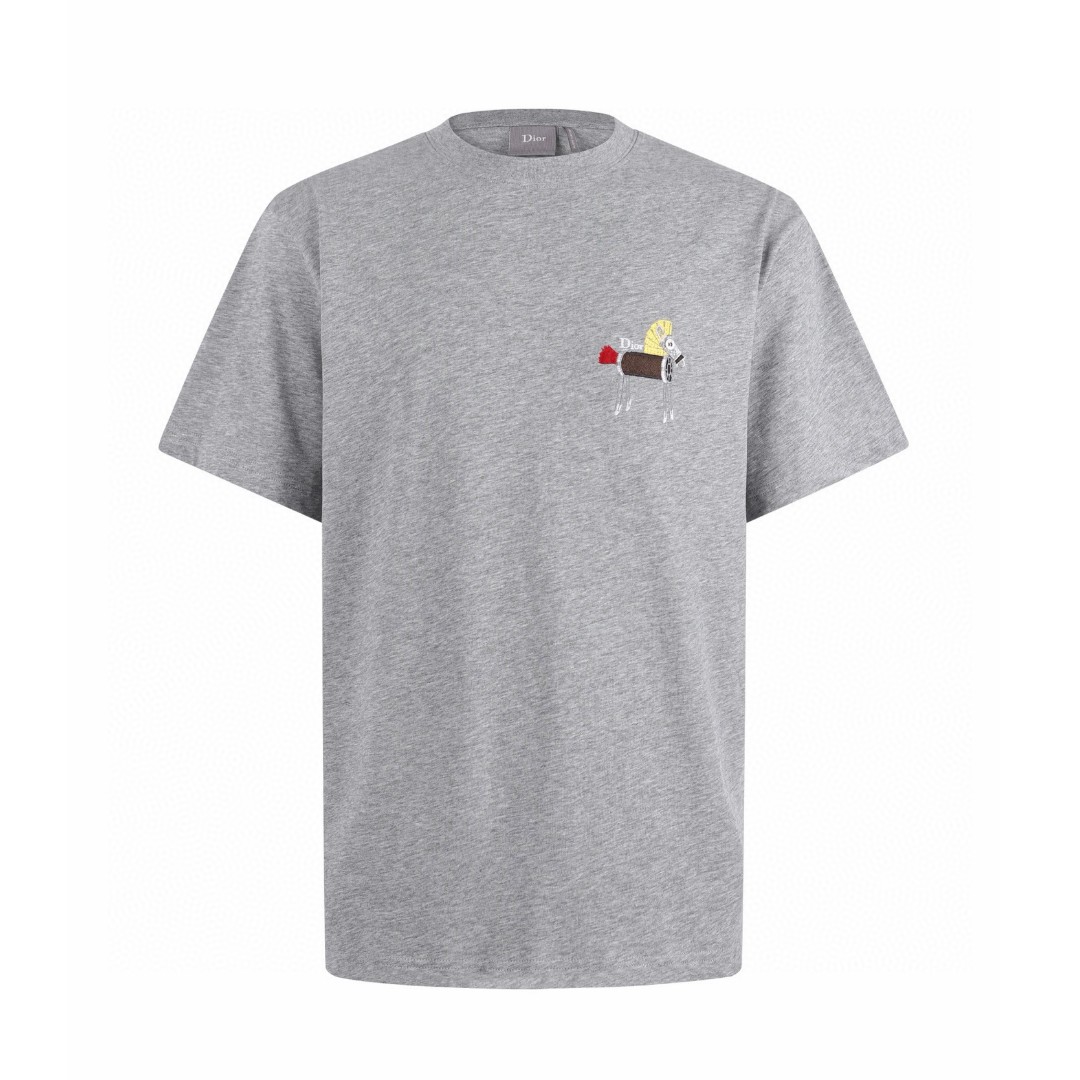 DIOR 迪奥 小马刺绣短袖 T恤 夏季 白色 灰色 A0 683J624A0677-C089
