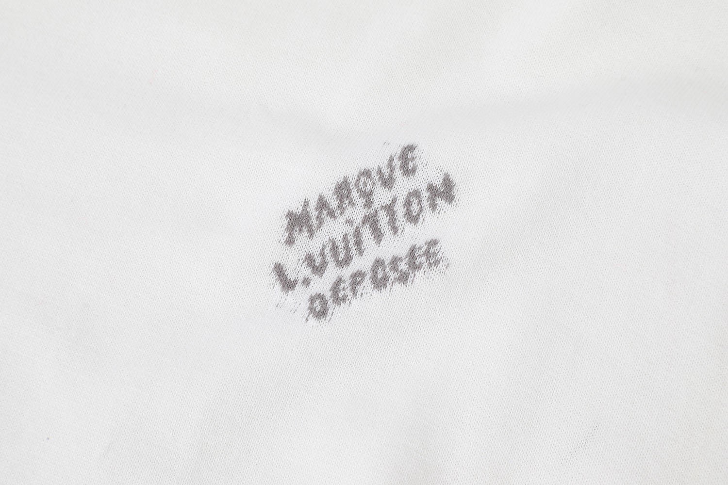 LOUIS VUITTON 字母袖提花毛织短袖 圆领 T 恤 上衣 夏款 白色 黑色 A5 1AGKM3