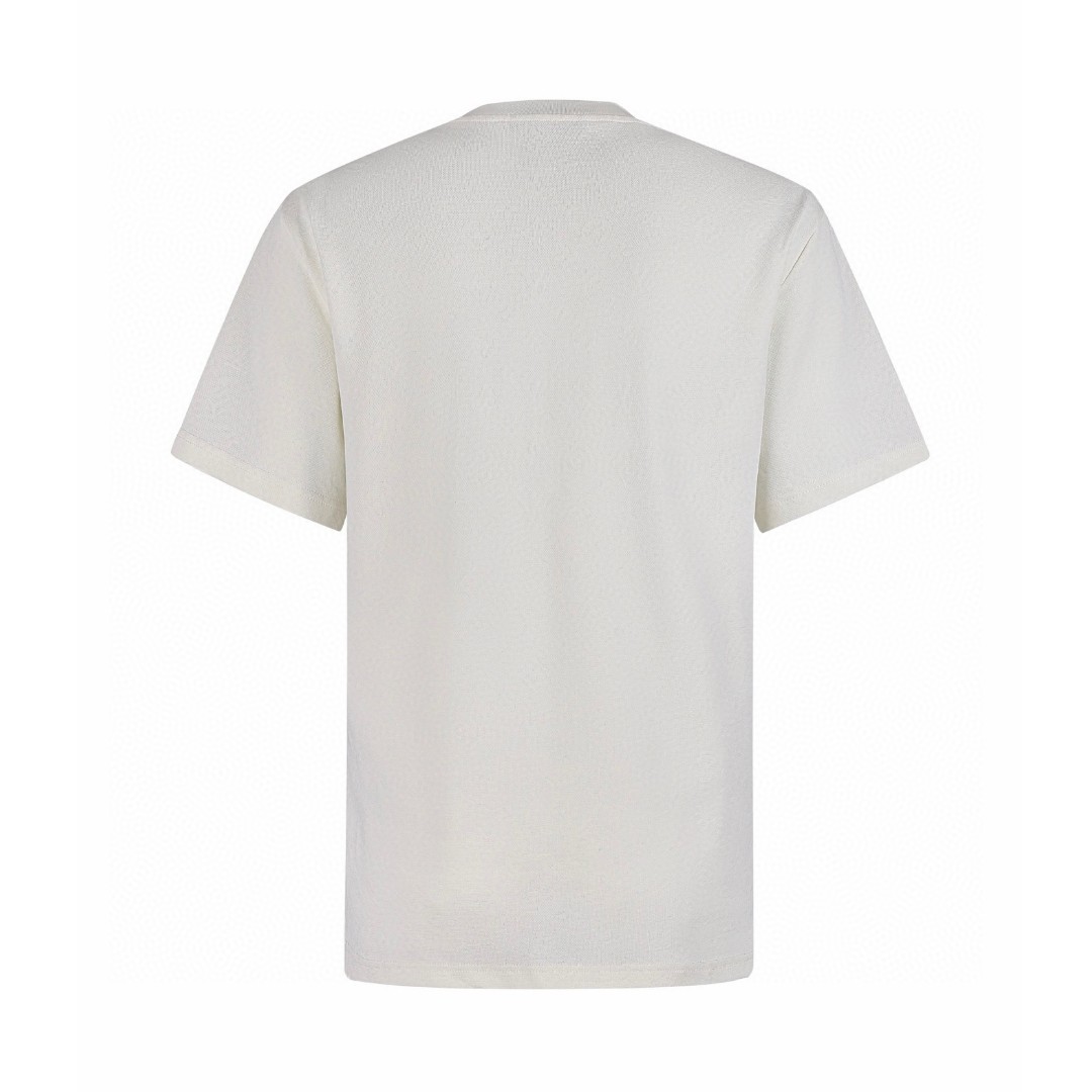 LOUIS VUITTON 珠地棉提花织纹 短袖 圆领 T 恤 上衣 夏款 白色 A0 1AJVS3