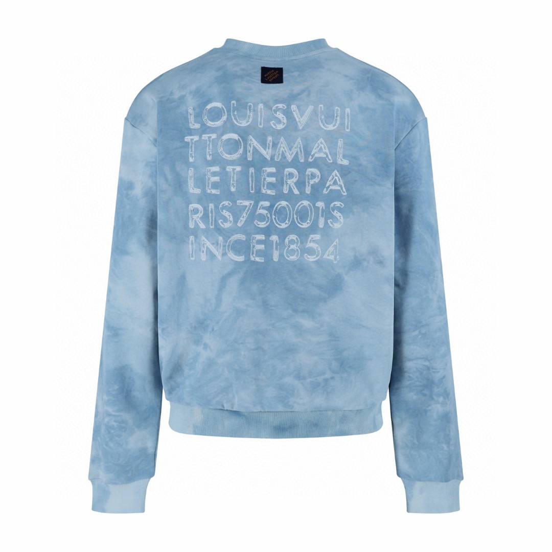 LOUIS VUITTON 路易威登 扎染LVM印花圆领卫衣 套头 外套 蓝色 A5 1AJUZY