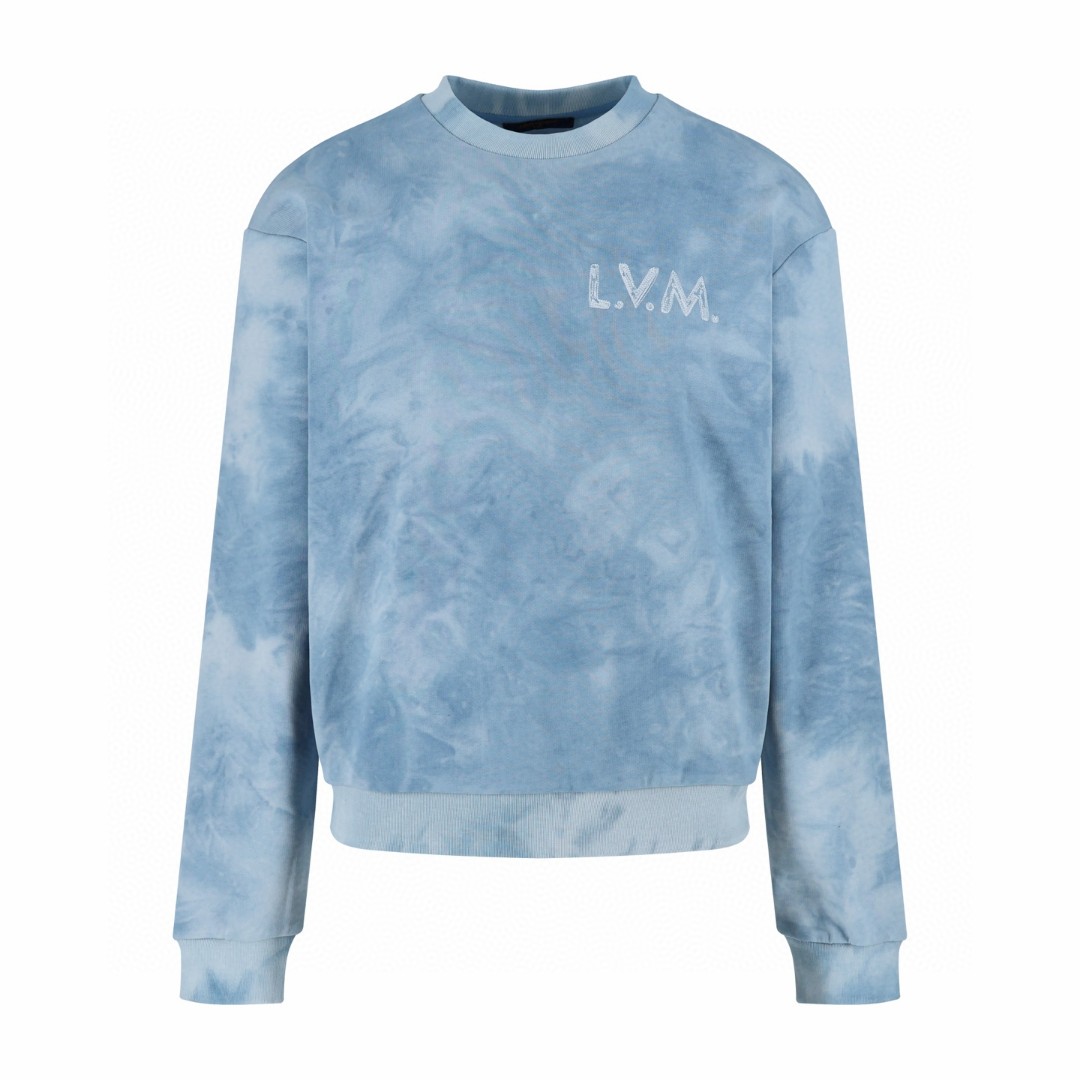 LOUIS VUITTON 路易威登 扎染LVM印花圆领卫衣 套头 外套 蓝色 A5 1AJUZY