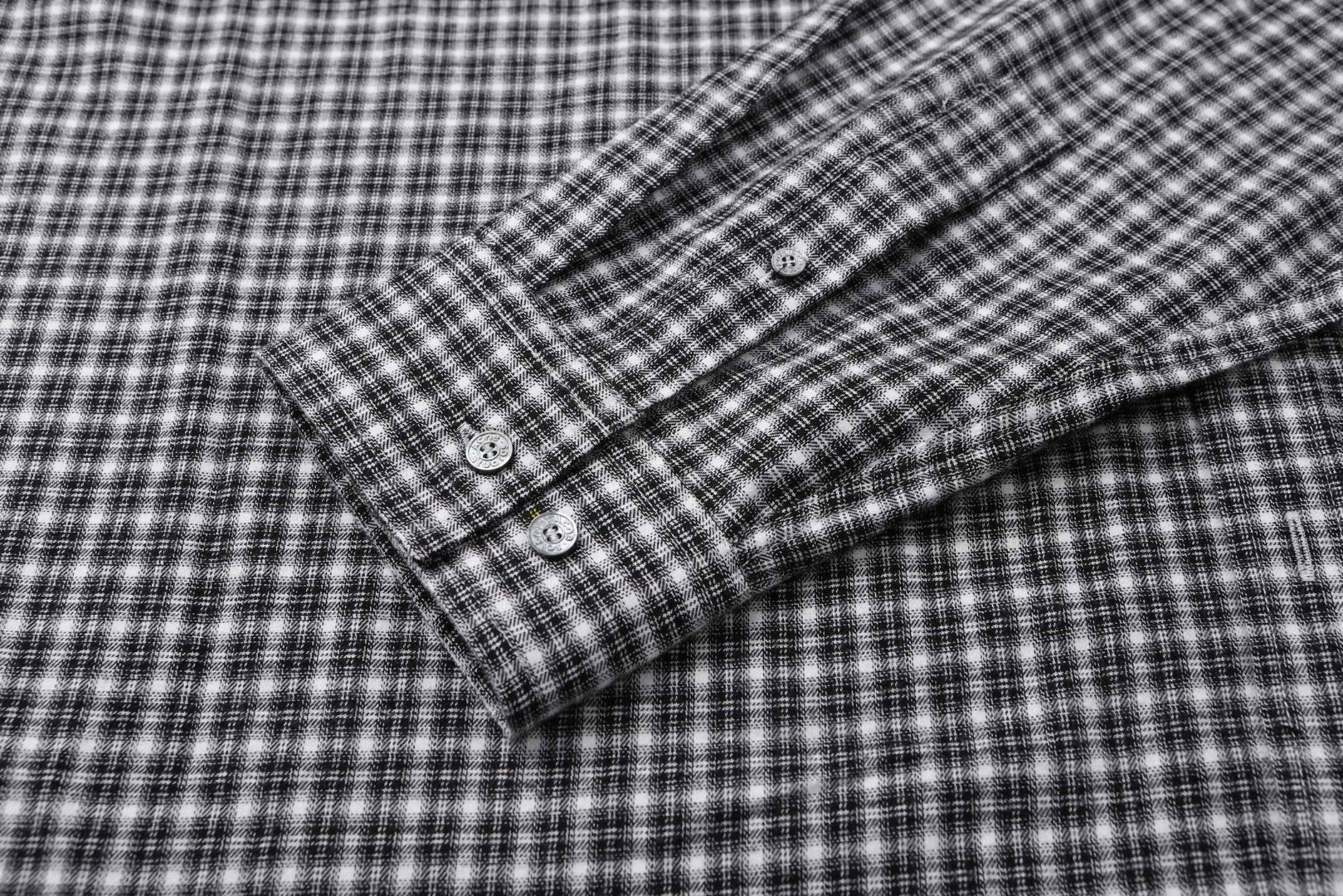 Acne Studios 徽标格纹单排扣衬衫 外套 长袖 黑色 A5 BB0667-J83