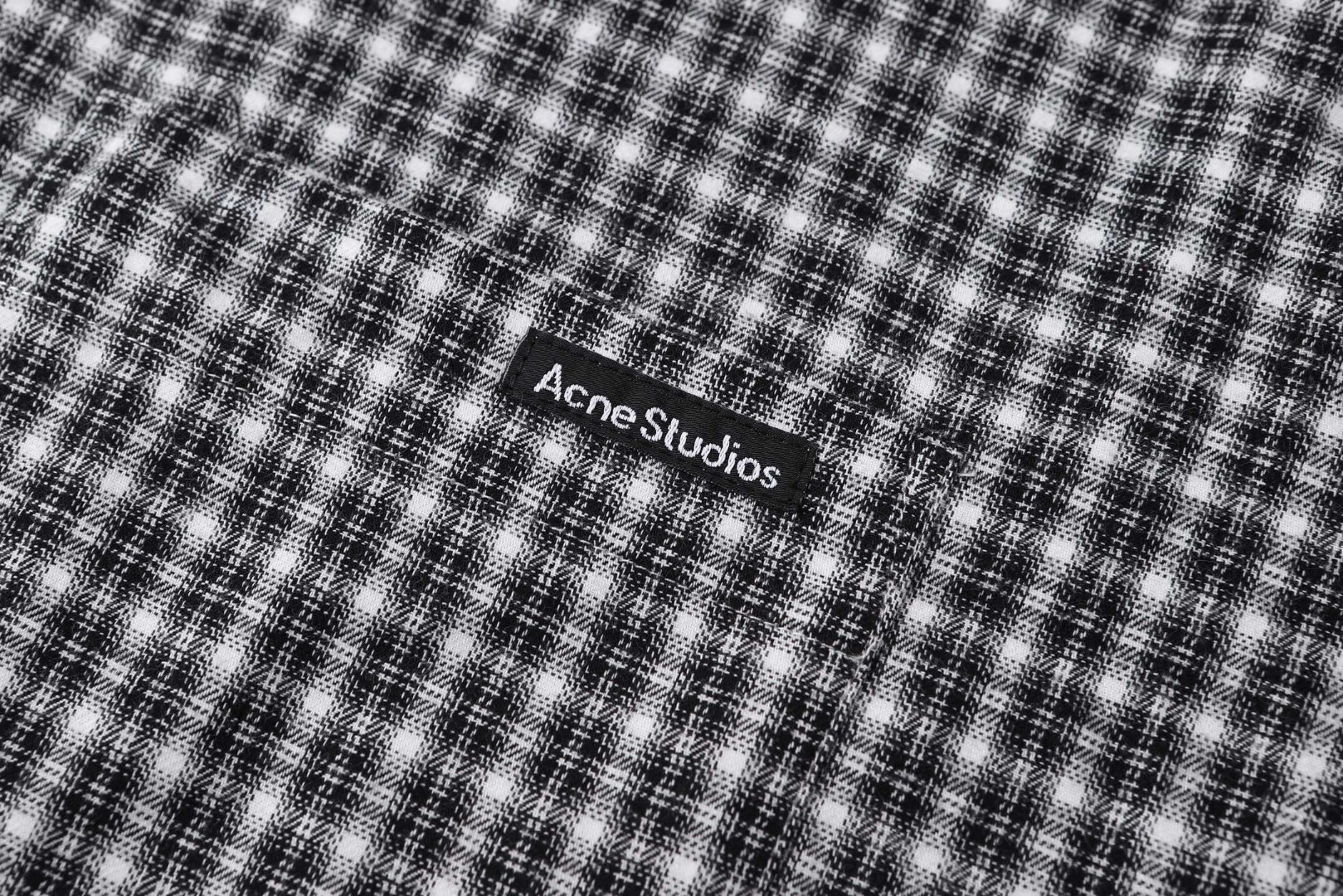 Acne Studios 徽标格纹单排扣衬衫 外套 长袖 黑色 A5 BB0667-J83