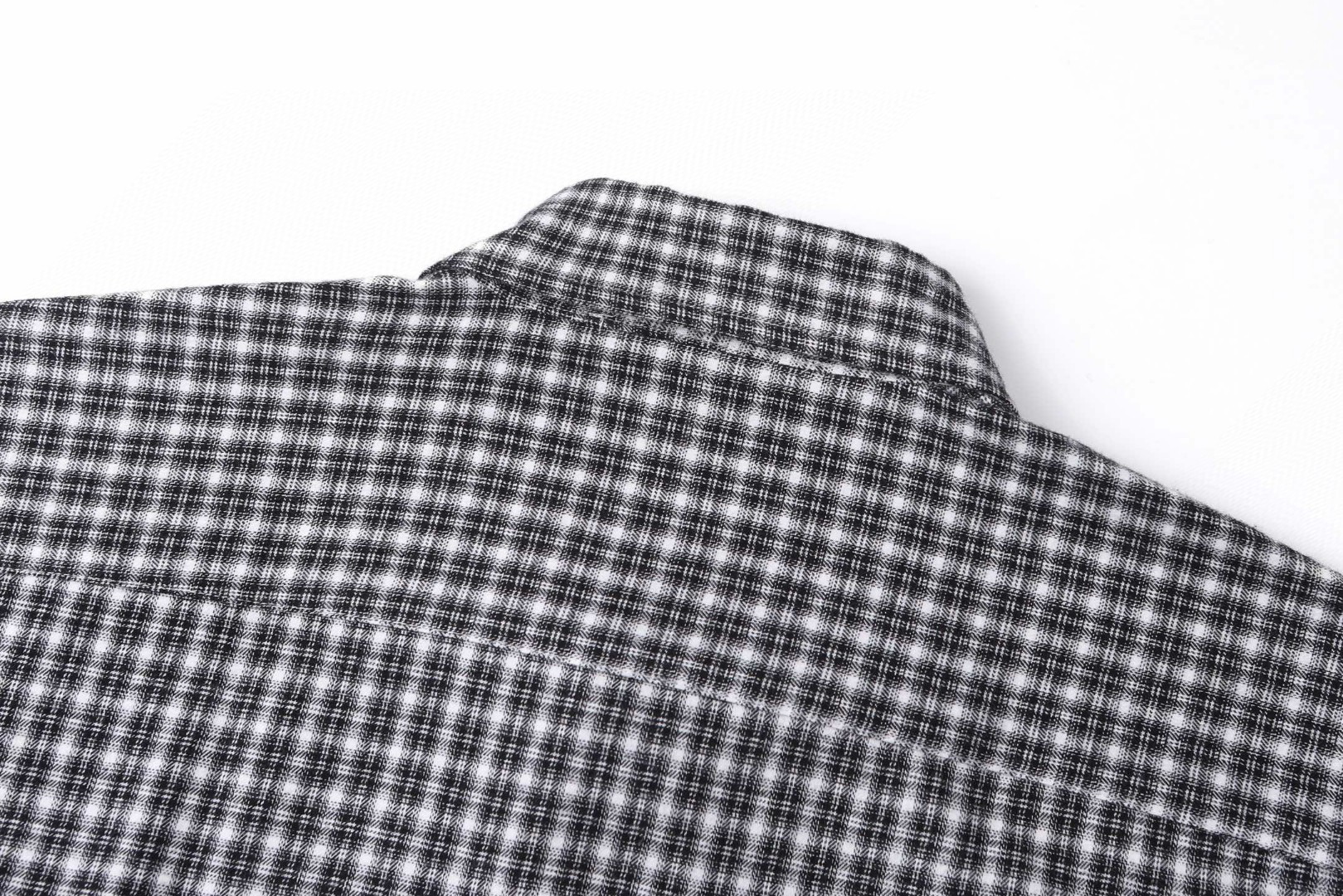 Acne Studios 徽标格纹单排扣衬衫 外套 长袖 黑色 A5 BB0667-J83