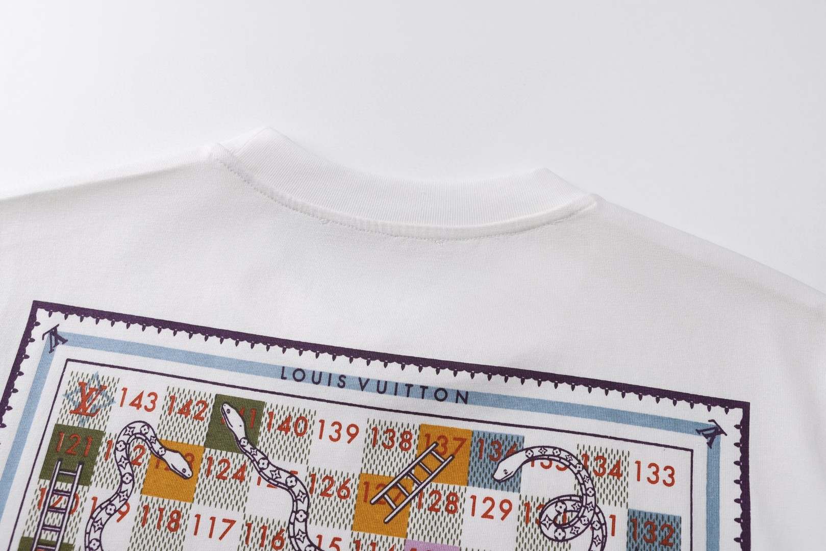 LOUIS VUITTON 路易威登 LV 蛇方格印花 圆领 夏季 T恤 短袖 白色 A0 1AJUD5