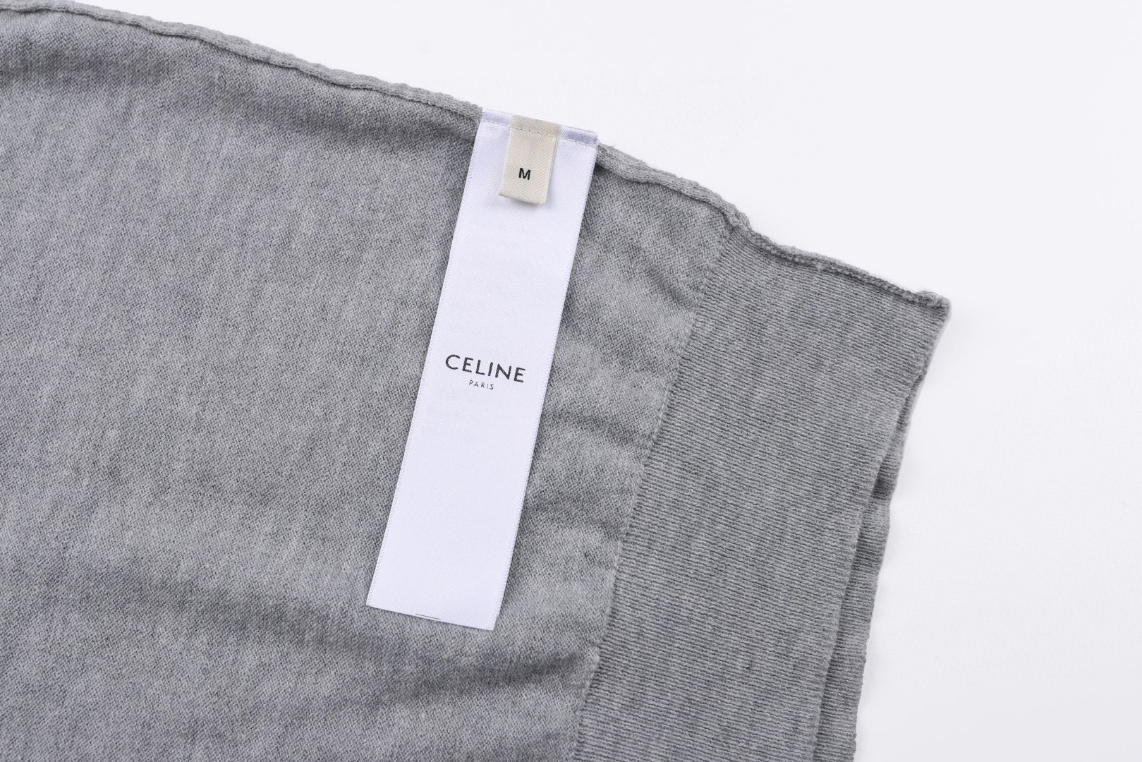 CELINE 赛琳 logo刺绣针织Polo衫 短袖 T恤 灰色 黑色 A5 2ADDT367Y-08GC