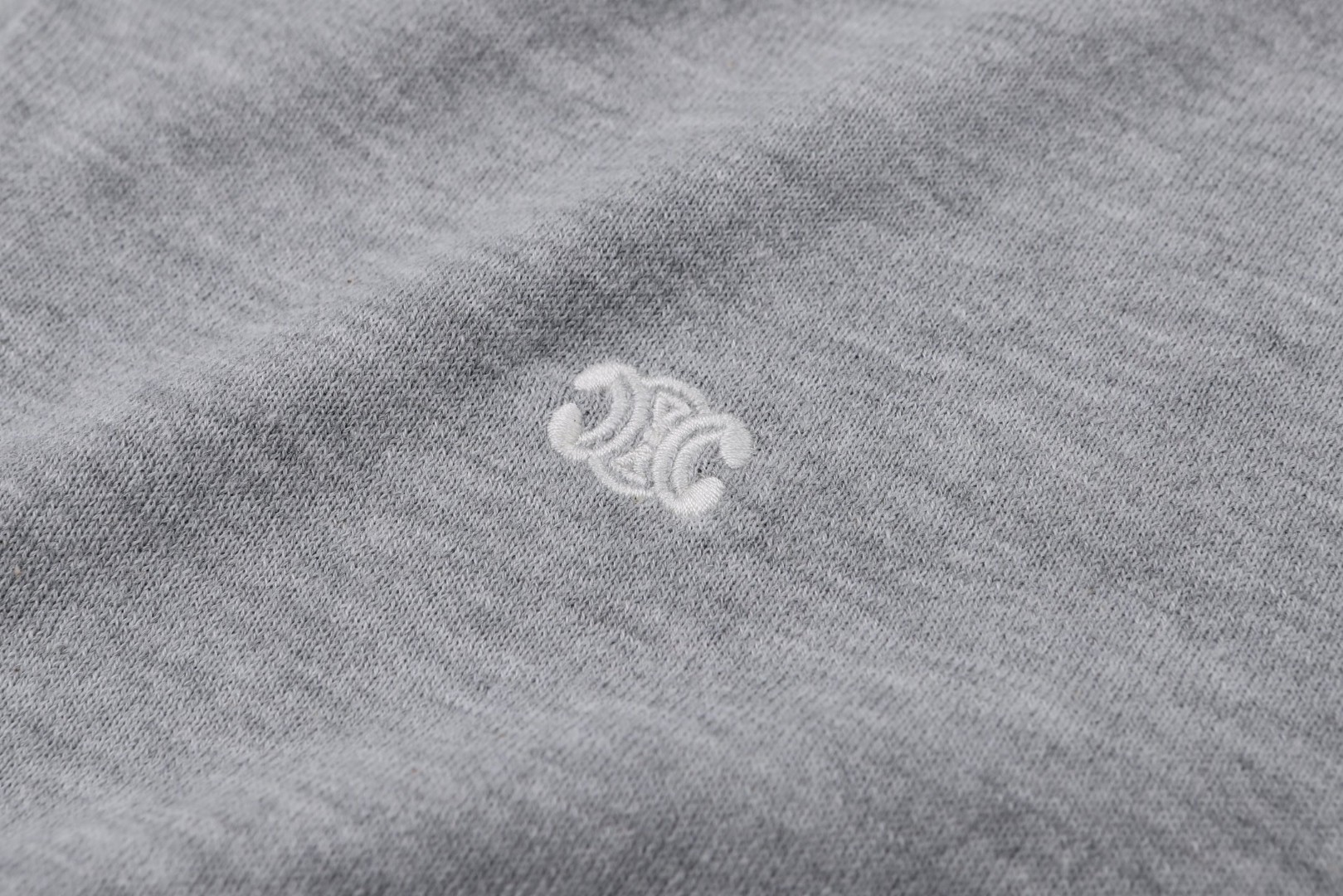 CELINE 赛琳 logo刺绣针织Polo衫 短袖 T恤 灰色 黑色 A5 2ADDT367Y-08GC