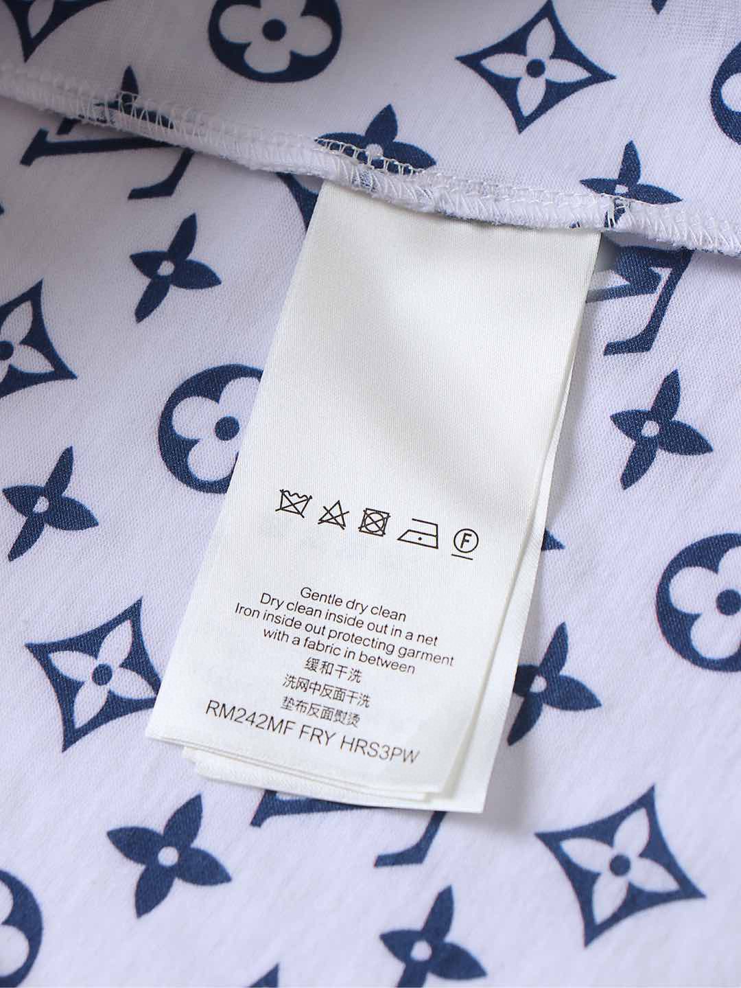 LOUIS VUITTON 路易威登 LV 链条满印老花 圆领 夏季 T恤 短袖 白色 A0 1A8QDG