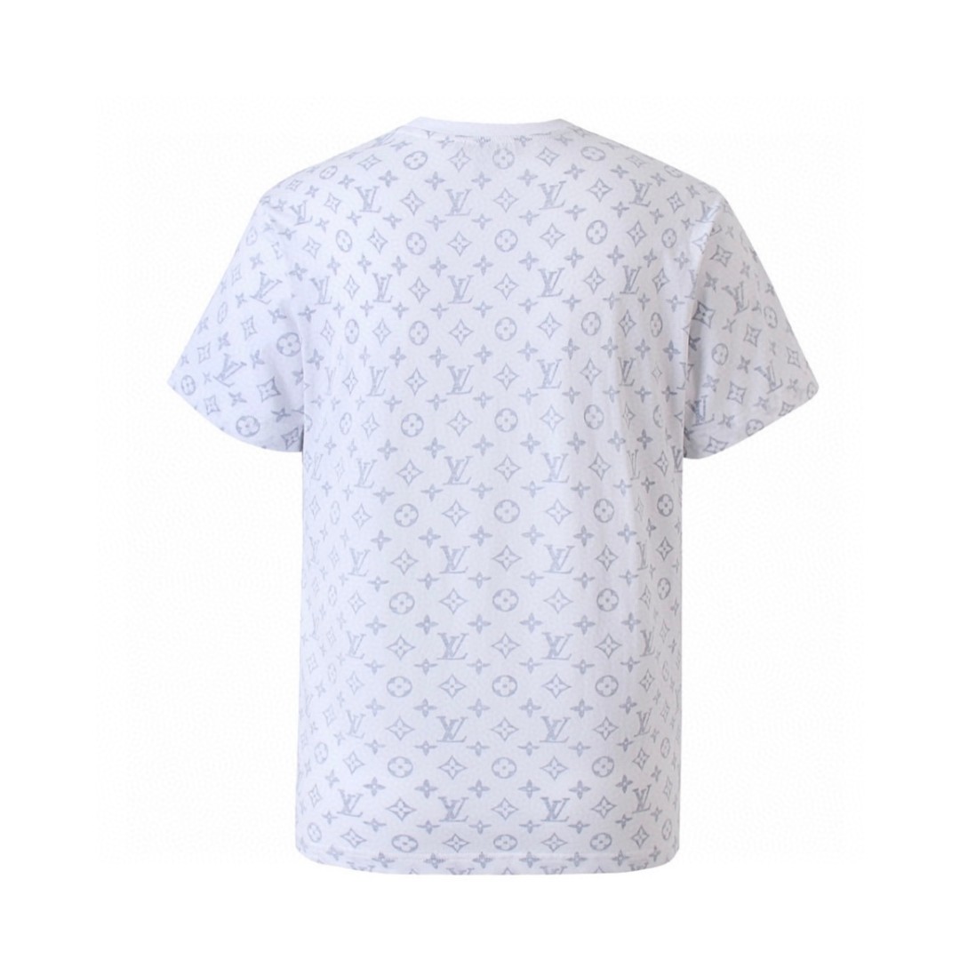 LOUIS VUITTON 路易威登 LV 链条满印老花 圆领 夏季 T恤 短袖 白色 A0 1A8QDG