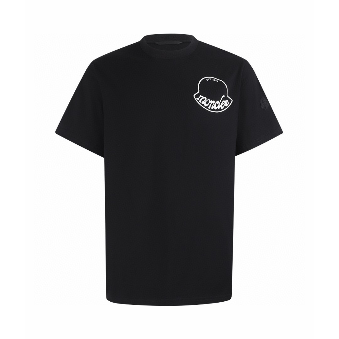 Moncler 蒙口 发泡标识印花 圆领短袖 T恤 夏季 白色 黑色 A0 K20918C0001389AJS00A