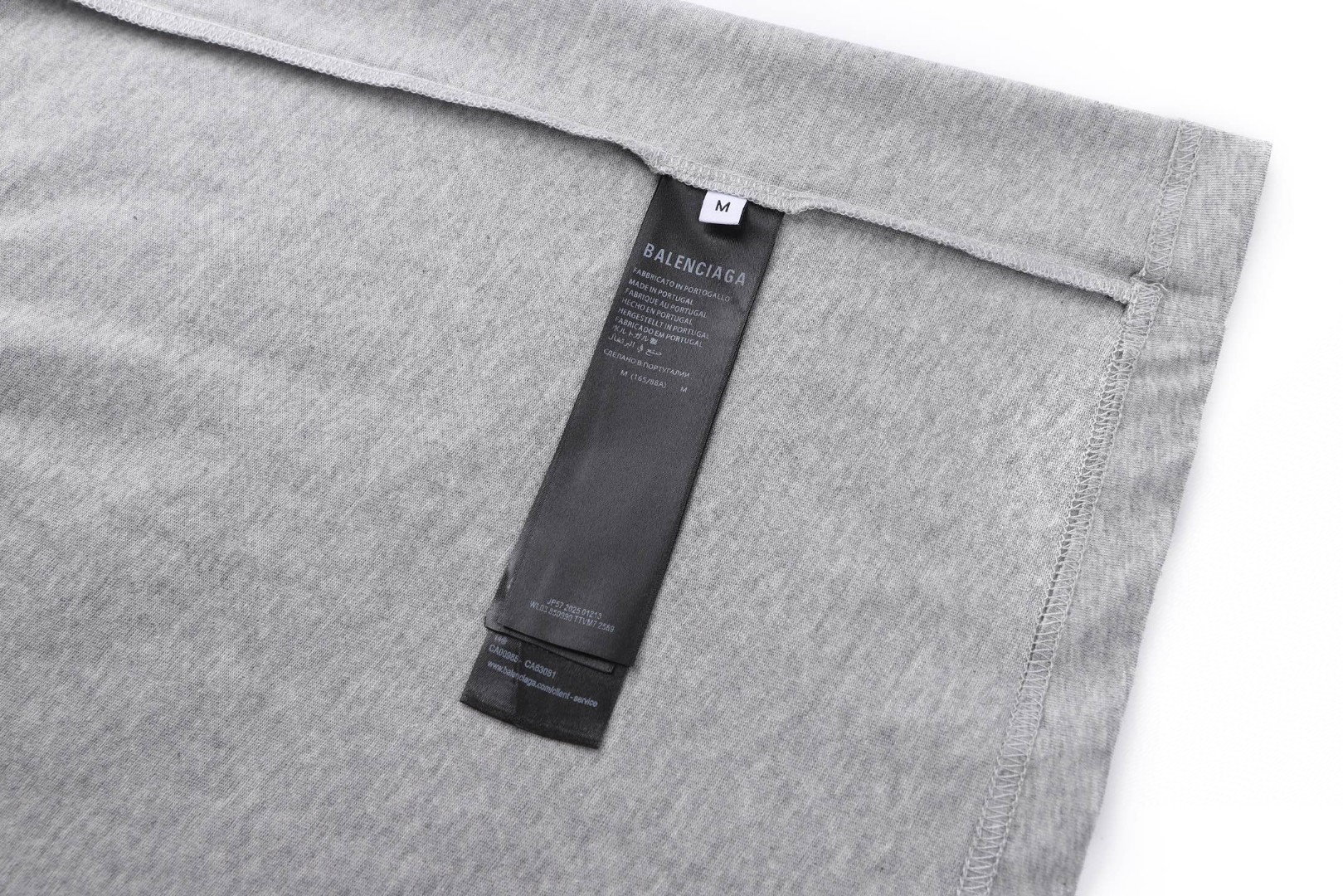 Balenciaga 巴黎世家 草书字母刺绣短袖 T恤 圆领 夏季 灰色 黑色 A0 764235TTVM72569