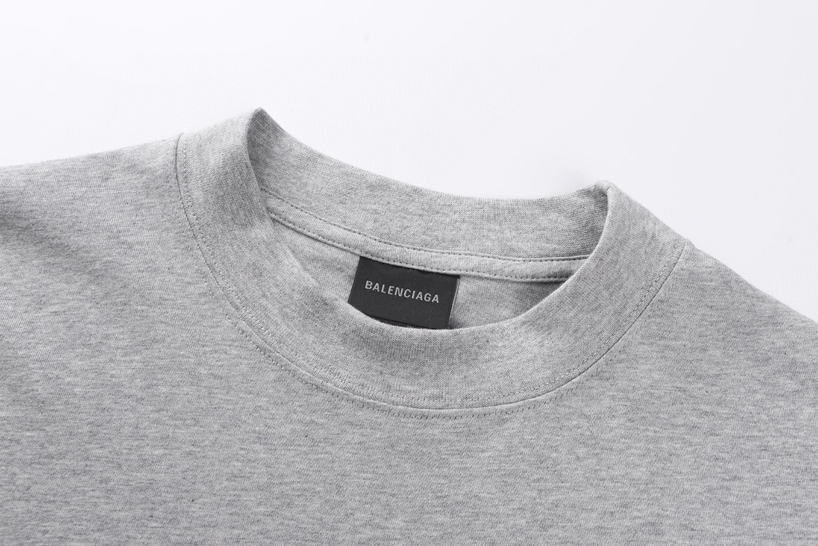 Balenciaga 巴黎世家 草书字母刺绣短袖 T恤 圆领 夏季 灰色 黑色 A0 764235TTVM72569