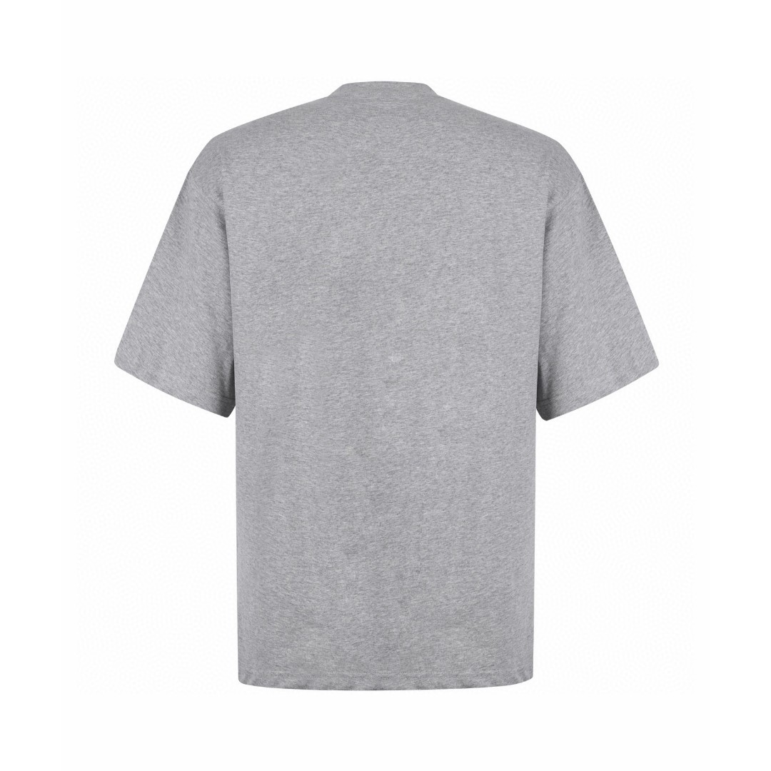 Balenciaga 巴黎世家 草书字母刺绣短袖 T恤 圆领 夏季 灰色 黑色 A0 764235TTVM72569