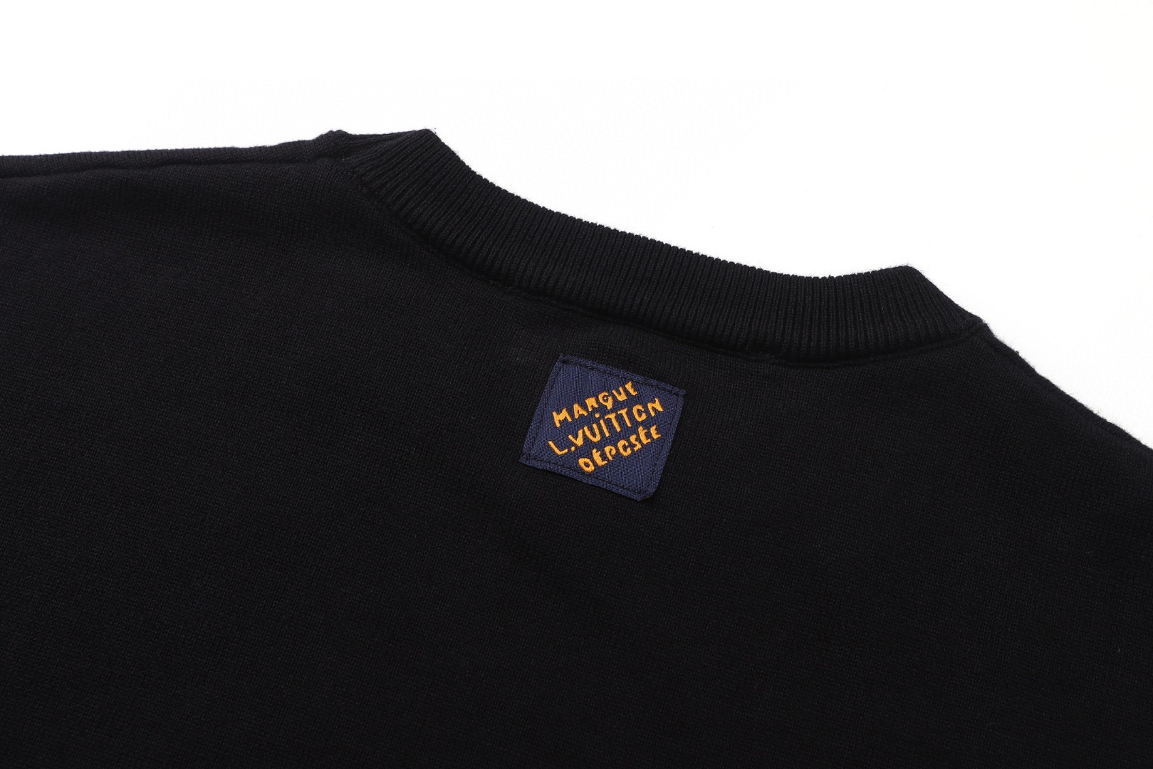 LOUIS VUITTON 路易威登 LV 蘑菇嵌花毛织短袖 夏季 T恤 黑色 A5 1AJBUX
