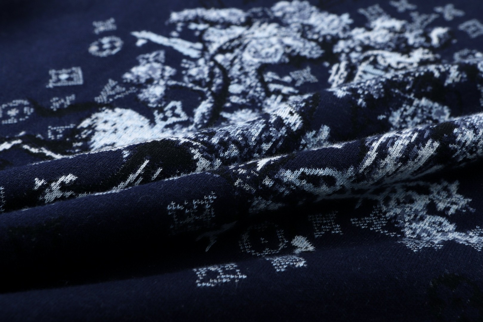 LOUIS VUITTON 路易威登 LV 马年限定 提花毛织短袖 夏季 T恤 蓝色 A5 1AJBVD