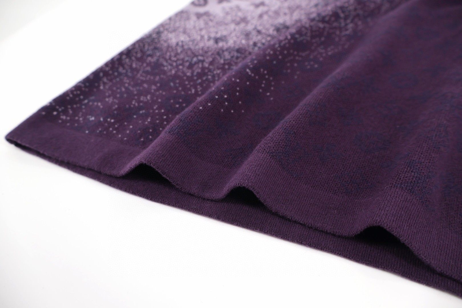 LOUIS VUITTON 路易威登 LV 字母暗纹提花渐变针织衫 短袖 夏季 T恤 紫色 A5 1AJTV8