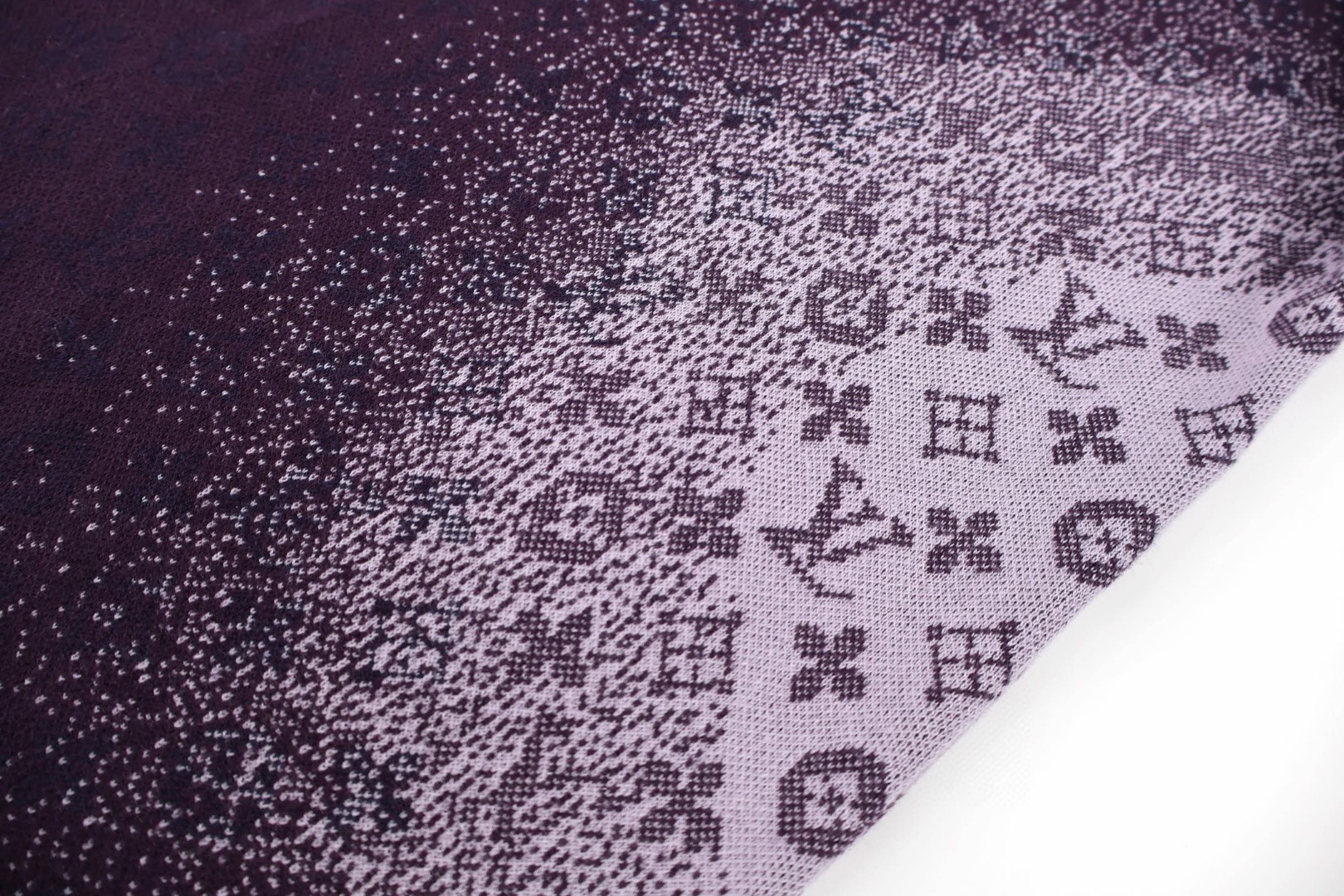 LOUIS VUITTON 路易威登 LV 字母暗纹提花渐变针织衫 短袖 夏季 T恤 紫色 A5 1AJTV8