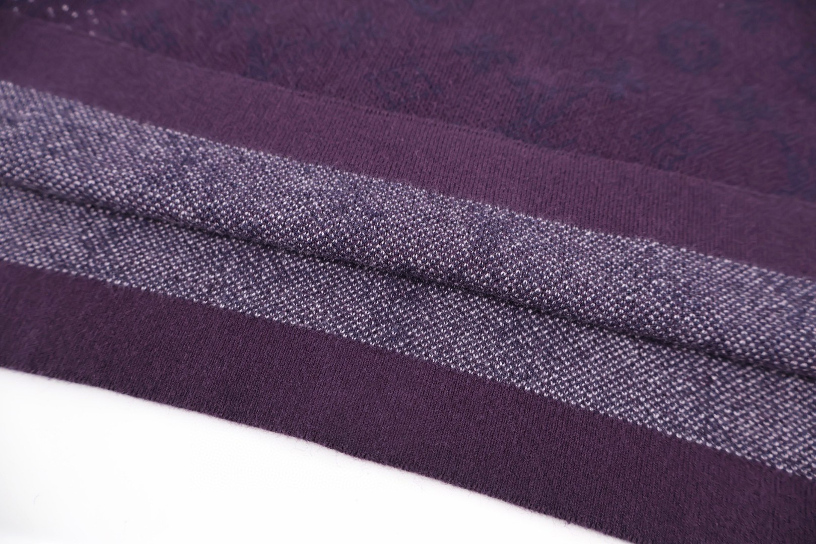 LOUIS VUITTON 路易威登 LV 字母暗纹提花渐变针织衫 短袖 夏季 T恤 紫色 A5 1AJTV8