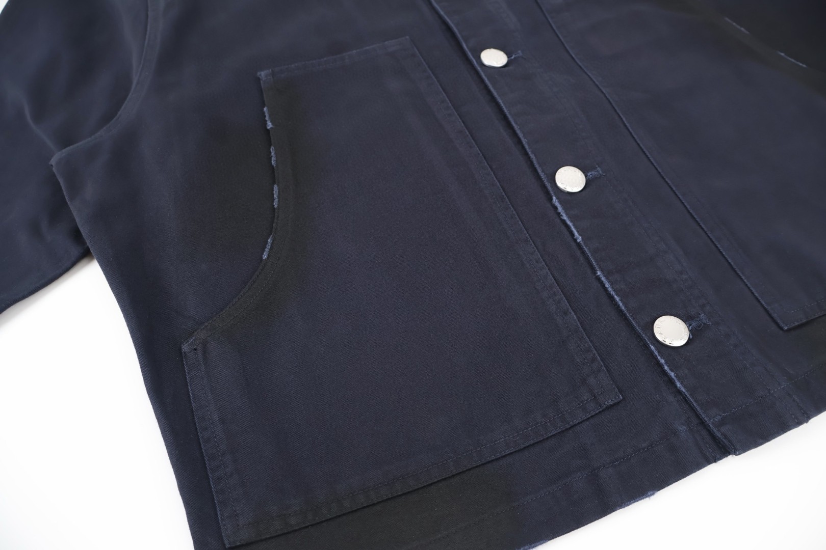 PRADA 普拉达 翻领拼色三角标工装夹克 外套 长袖 蓝色 B0 