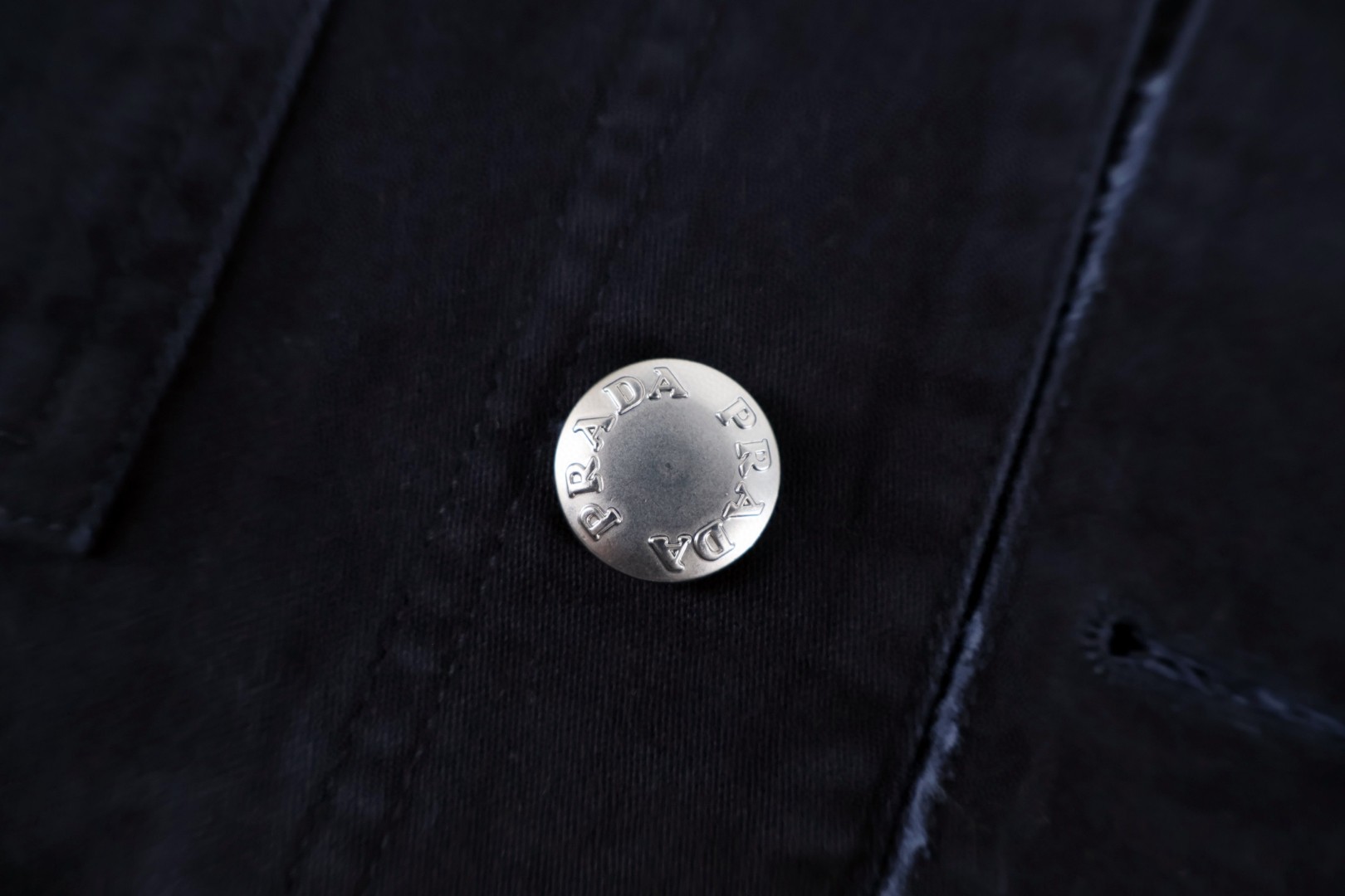 PRADA 普拉达 翻领拼色三角标工装夹克 外套 长袖 蓝色 B0 