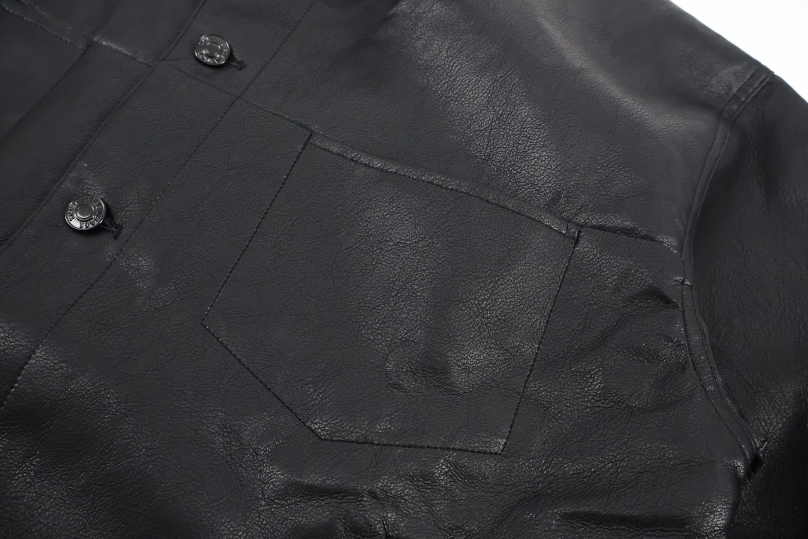 Balenciaga 巴黎世家 手臂字母贴皮刺绣皮衣 夹克 外套 长袖 黑色 C0