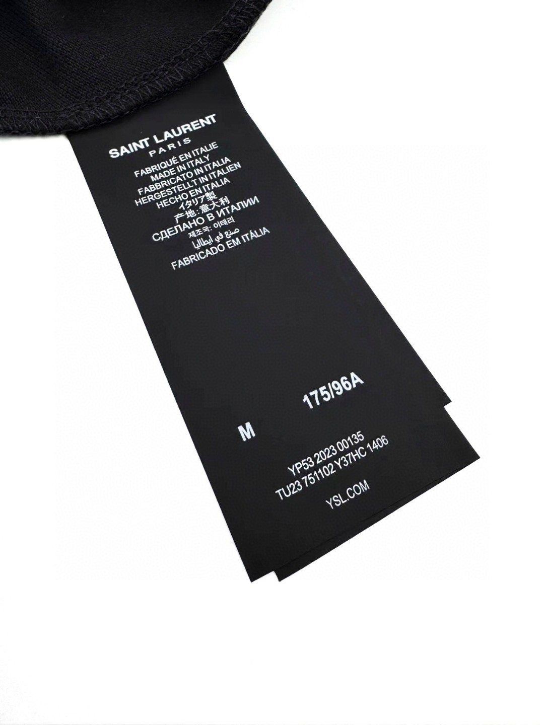 SAINT LAURENT YSL 圣罗兰 标识刺绣Polo衫 短袖 T恤 夏款 深灰色 黑色 A0 751102Y37HC1406