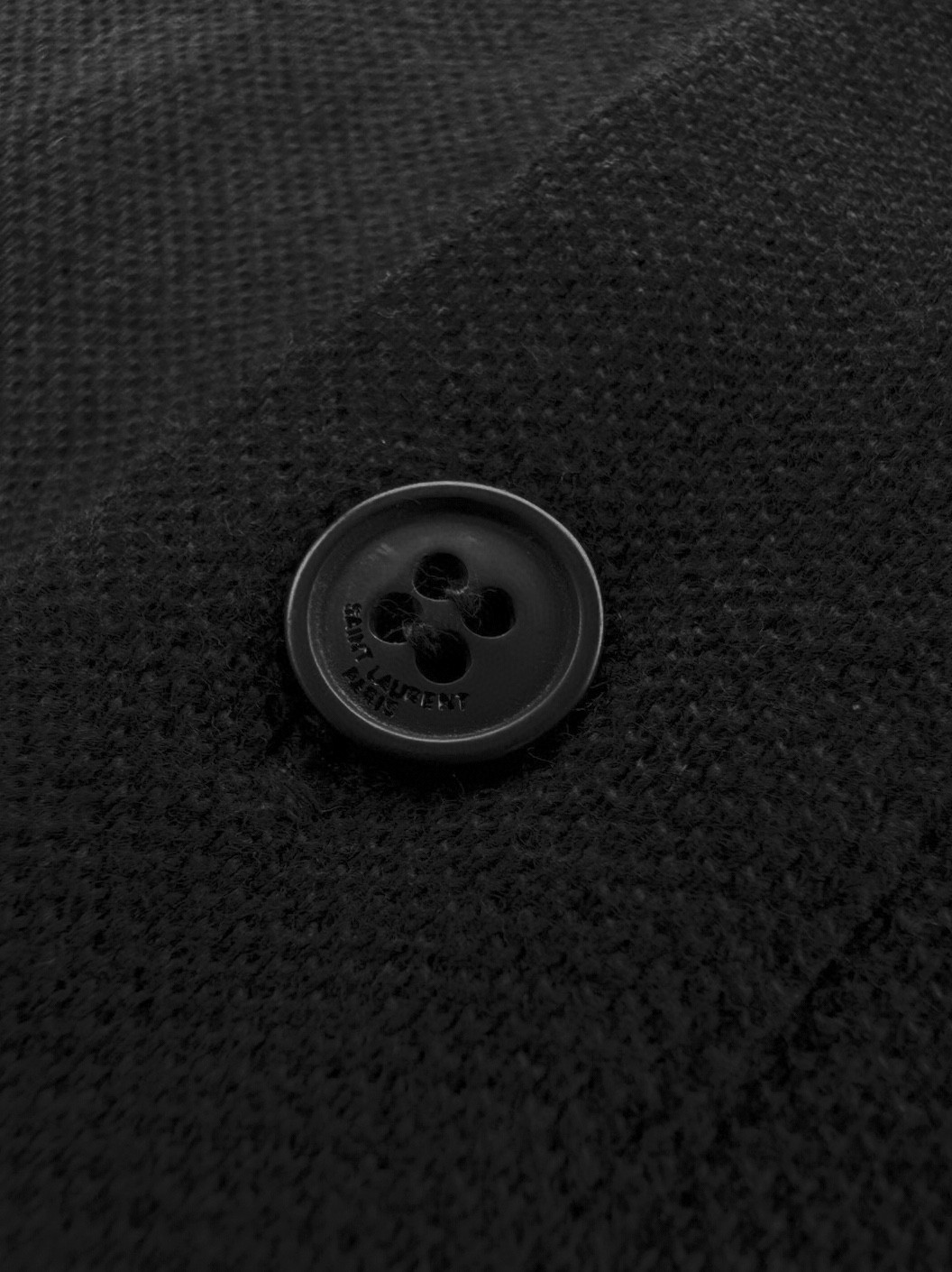 SAINT LAURENT YSL 圣罗兰 标识刺绣Polo衫 短袖 T恤 夏款 深灰色 黑色 A0 751102Y37HC1406