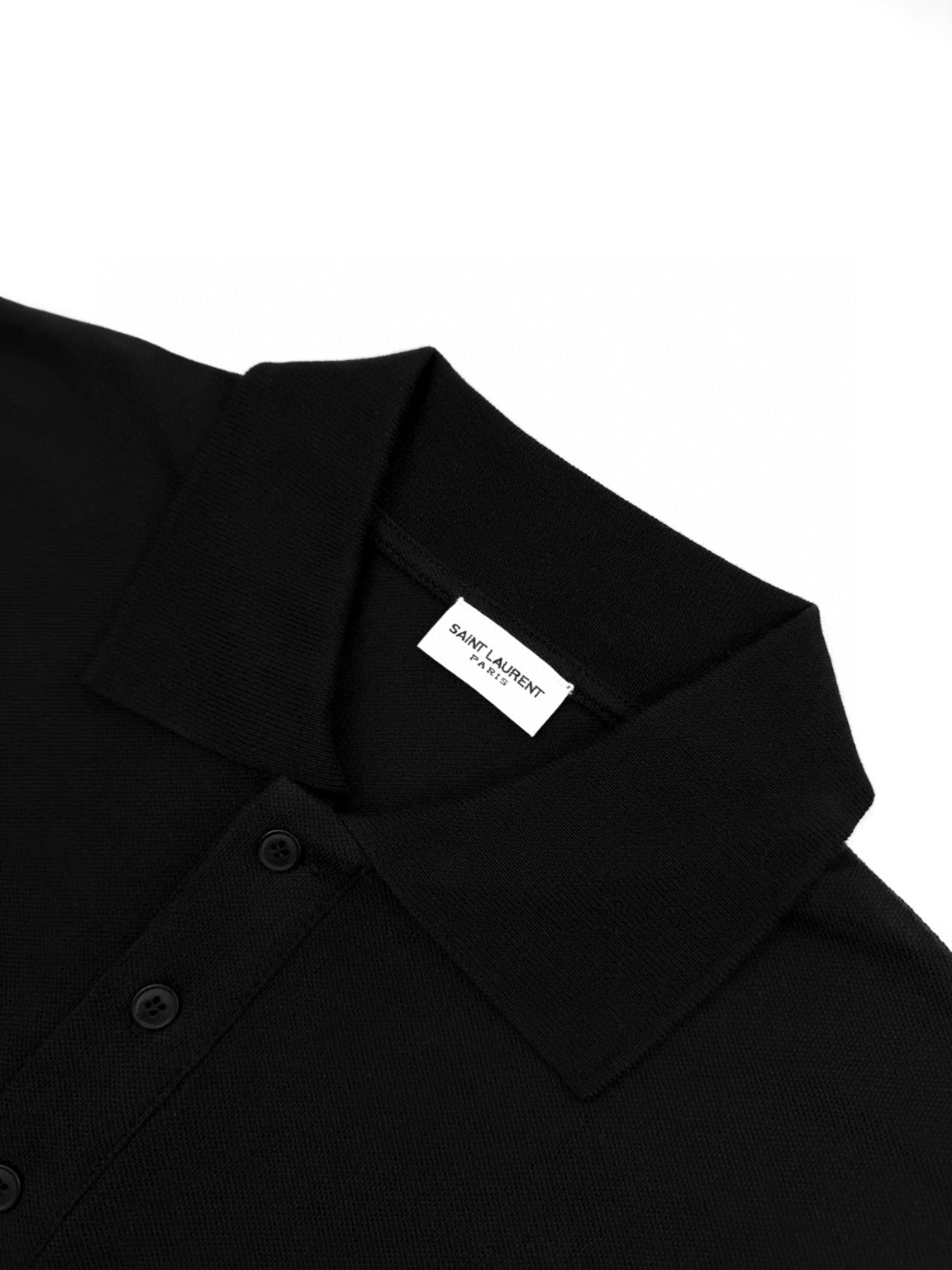 SAINT LAURENT YSL 圣罗兰 标识刺绣Polo衫 短袖 T恤 夏款 深灰色 黑色 A0 751102Y37HC1406