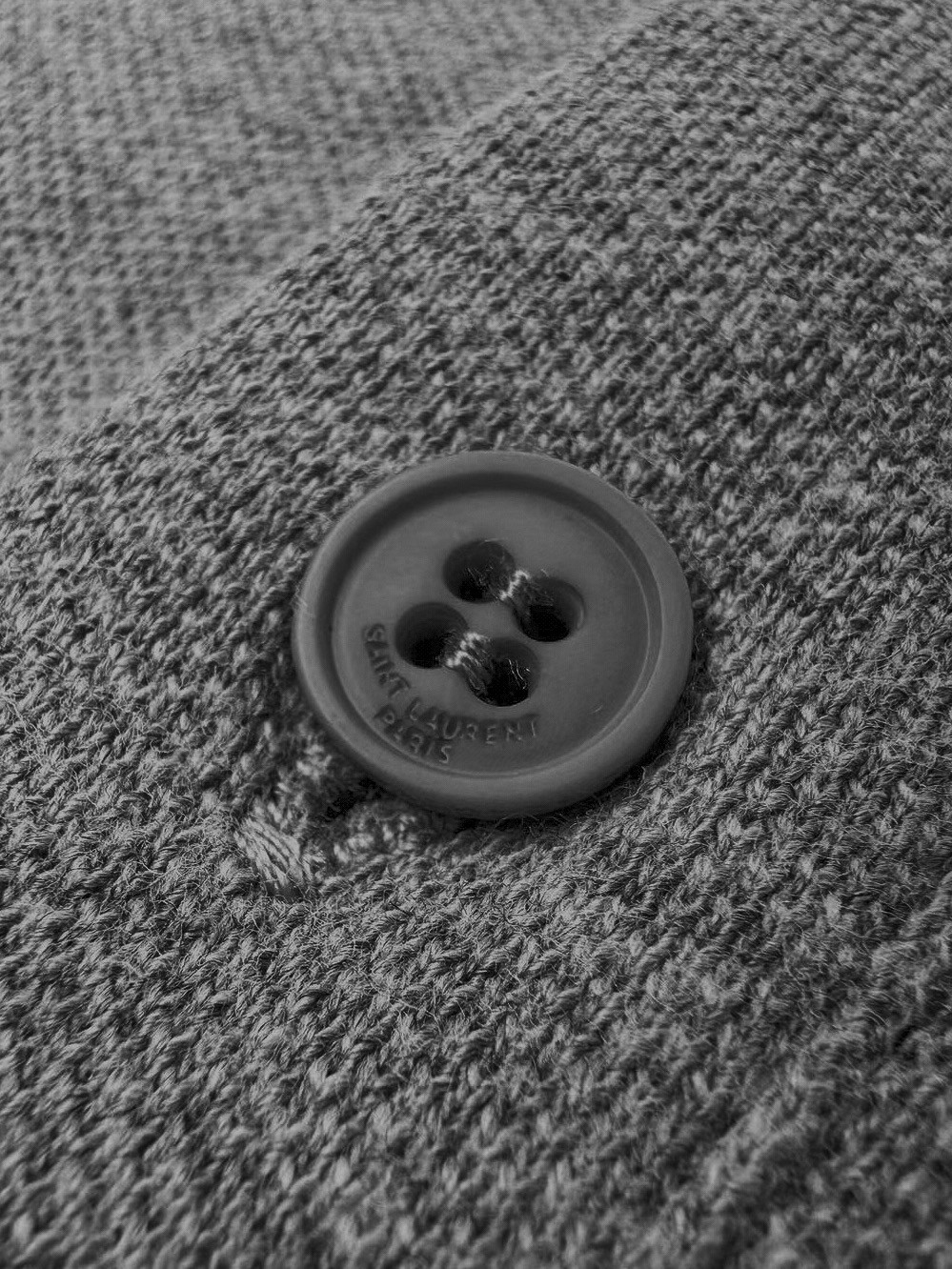 SAINT LAURENT YSL 圣罗兰 标识刺绣Polo衫 短袖 T恤 夏款 深灰色 黑色 A0 751102Y37HC1406