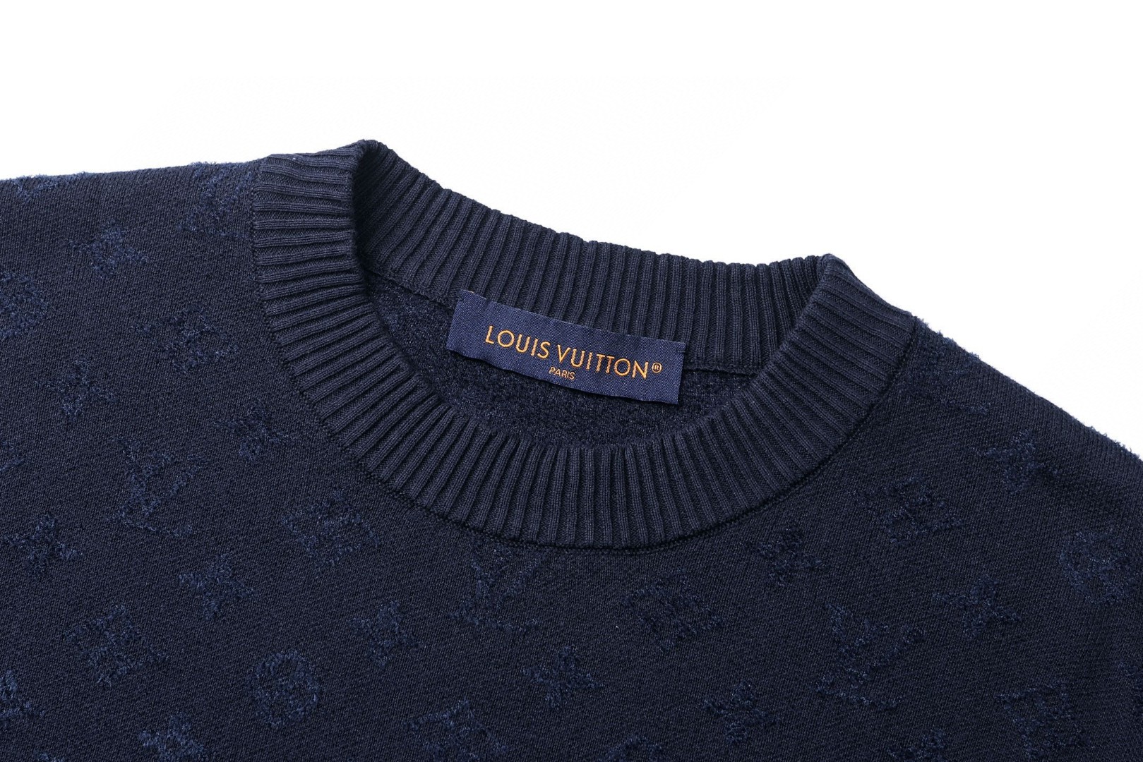 LOUIS VUITTON 路易威登 Nigo联名款 拼接提花毛织短袖 T恤 黑色 蓝色 A5 1AHCMQ