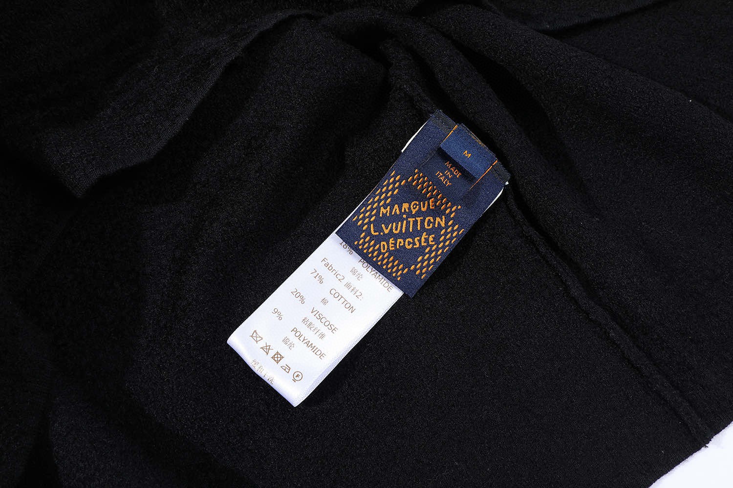 LOUIS VUITTON 路易威登 Nigo联名款 拼接提花毛织短袖 T恤 黑色 蓝色 A5 1AHCMQ