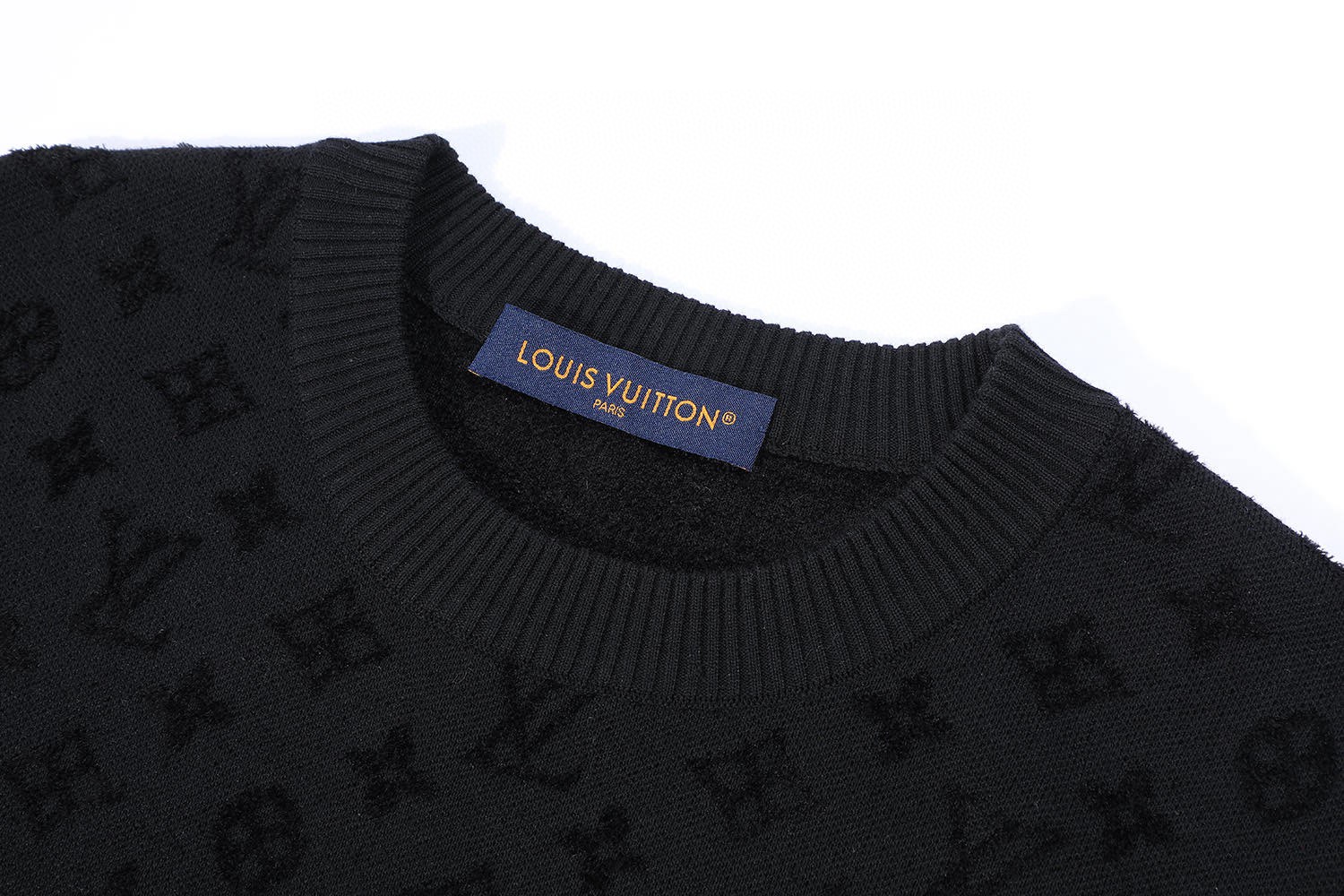 LOUIS VUITTON 路易威登 Nigo联名款 拼接提花毛织短袖 T恤 黑色 蓝色 A5 1AHCMQ