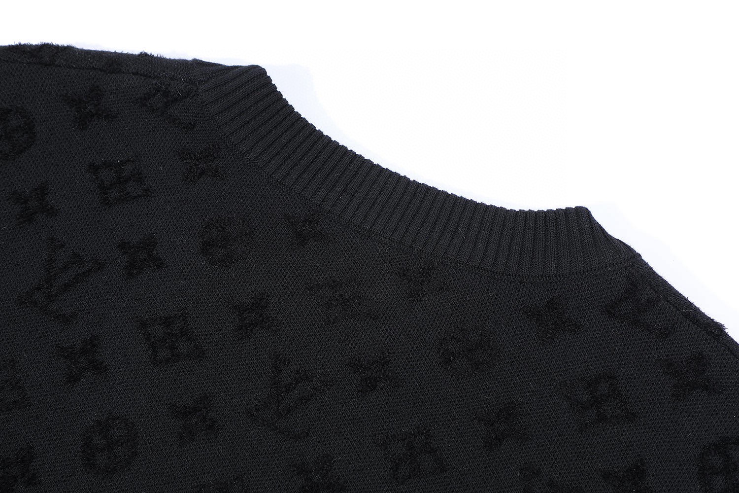 LOUIS VUITTON 路易威登 Nigo联名款 拼接提花毛织短袖 T恤 黑色 蓝色 A5 1AHCMQ