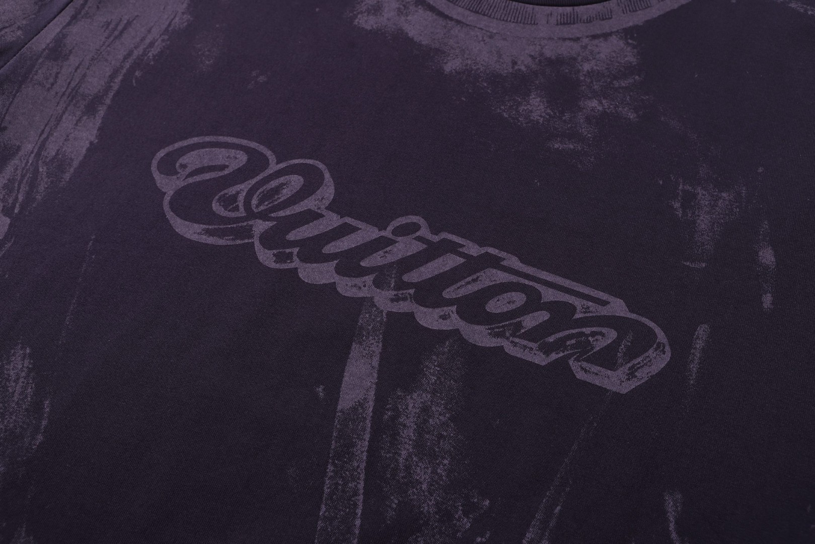 LOUIS VUITTON 路易威登 LV 叠印圆领错觉印花短袖 夏季 T恤 紫色 A0 1AJUDL