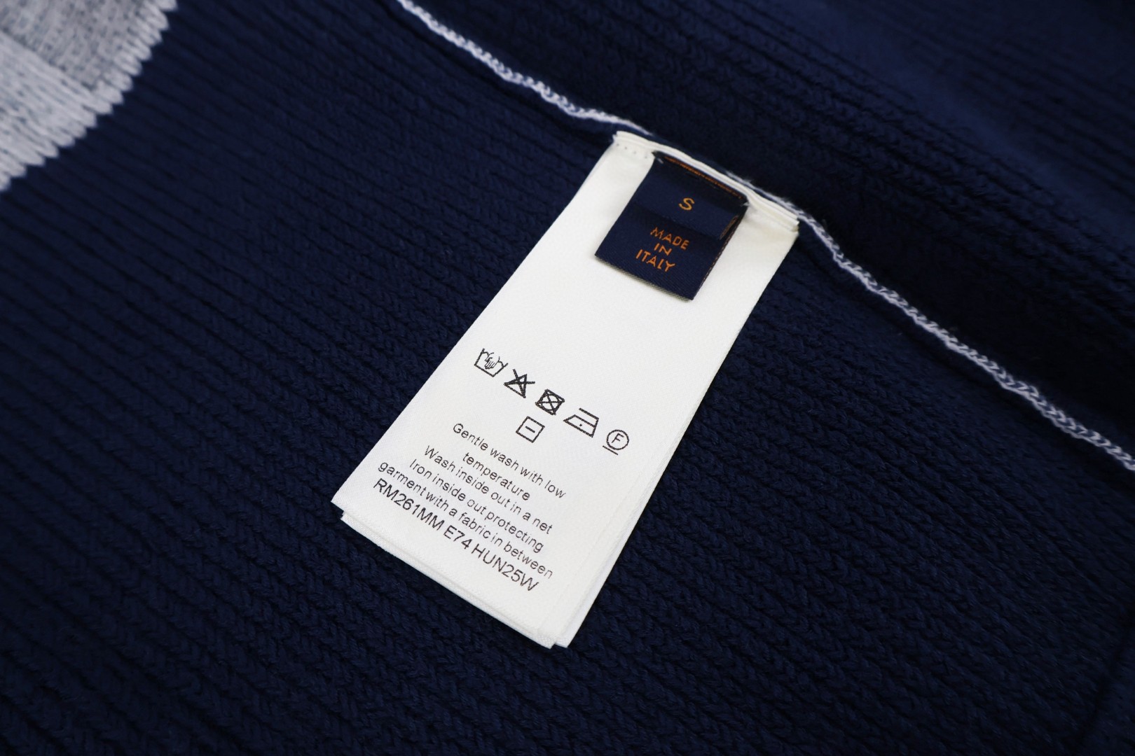 LOUIS VUITTON 路易威登 Nigo联名款 拼接拉链立领针织毛衣 外套 夹克 蓝色 C0 1AIMAA