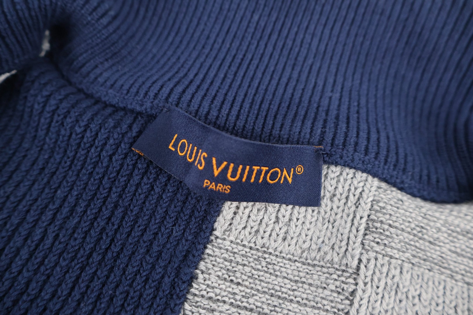LOUIS VUITTON 路易威登 Nigo联名款 拼接拉链立领针织毛衣 外套 夹克 蓝色 C0 1AIMAA