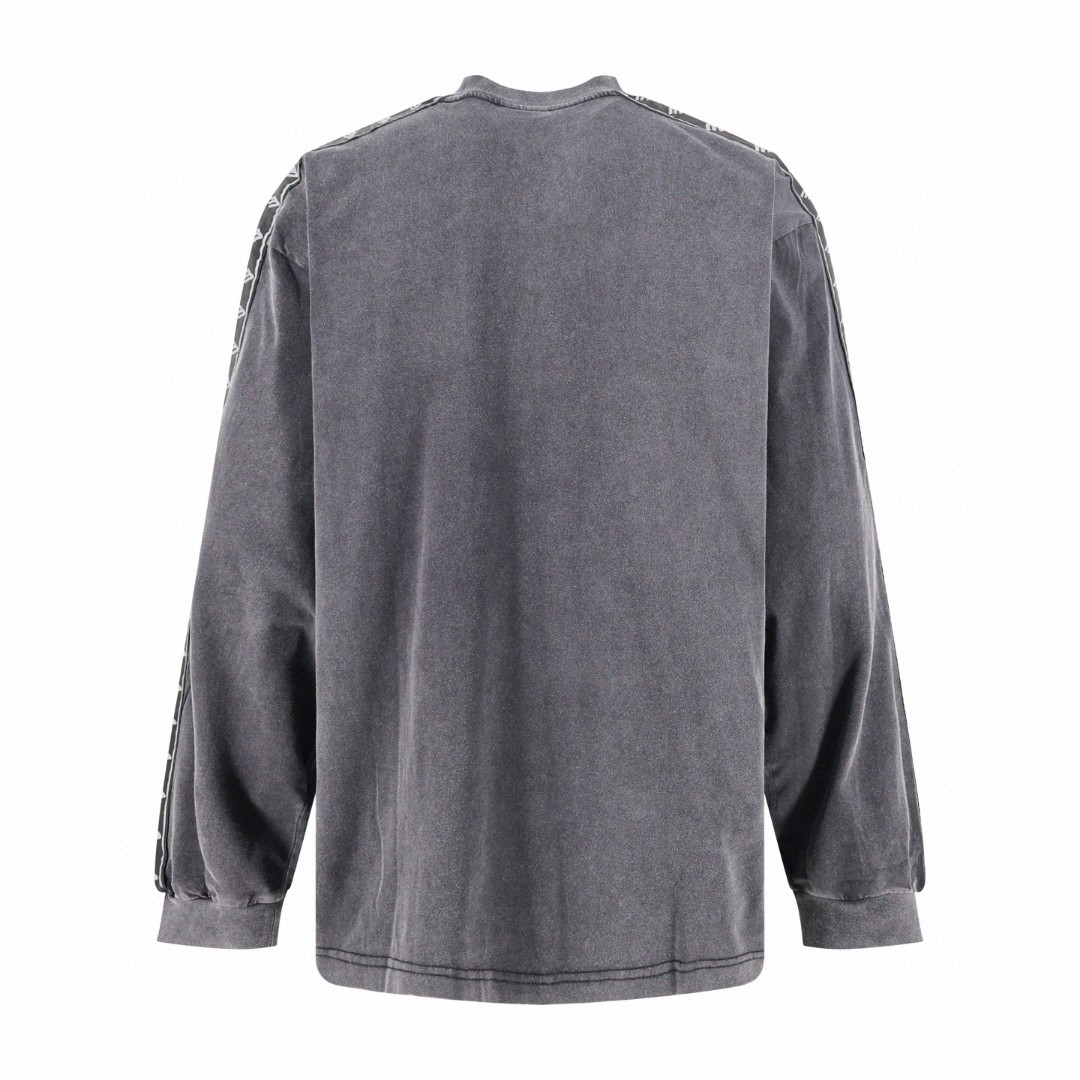 Balenciaga 巴黎世家 串标织带长袖T恤 打底衫 灰色 A5 818595TRVG89756