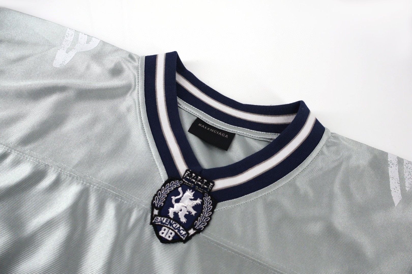 Balenciaga 巴黎世家 3M球衣 V领 T恤 短袖 灰色 黑色 蓝色 A5 857113TTVQ71461